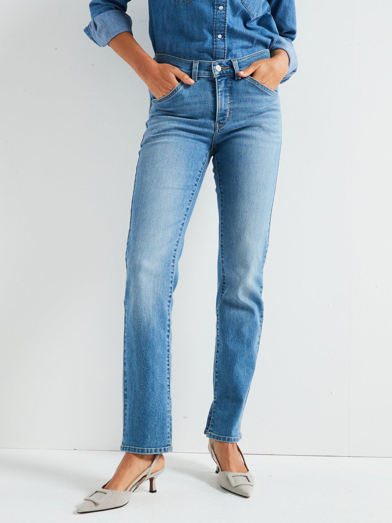 Levis 314 Shaping Straight Leg Jean - Working Hard - Blue, Blue, Size 30, Inside Leg 32, Women