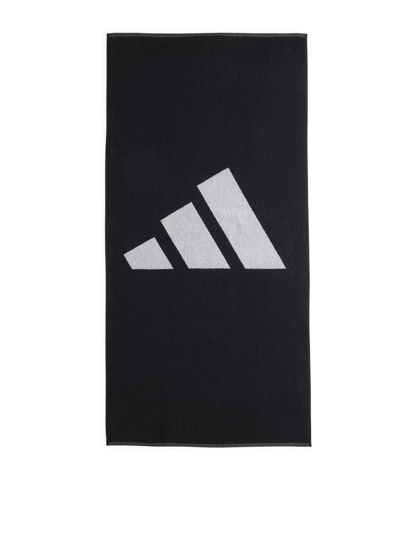 adidas Mens 3bar Towel Large - Black | Very.co.uk