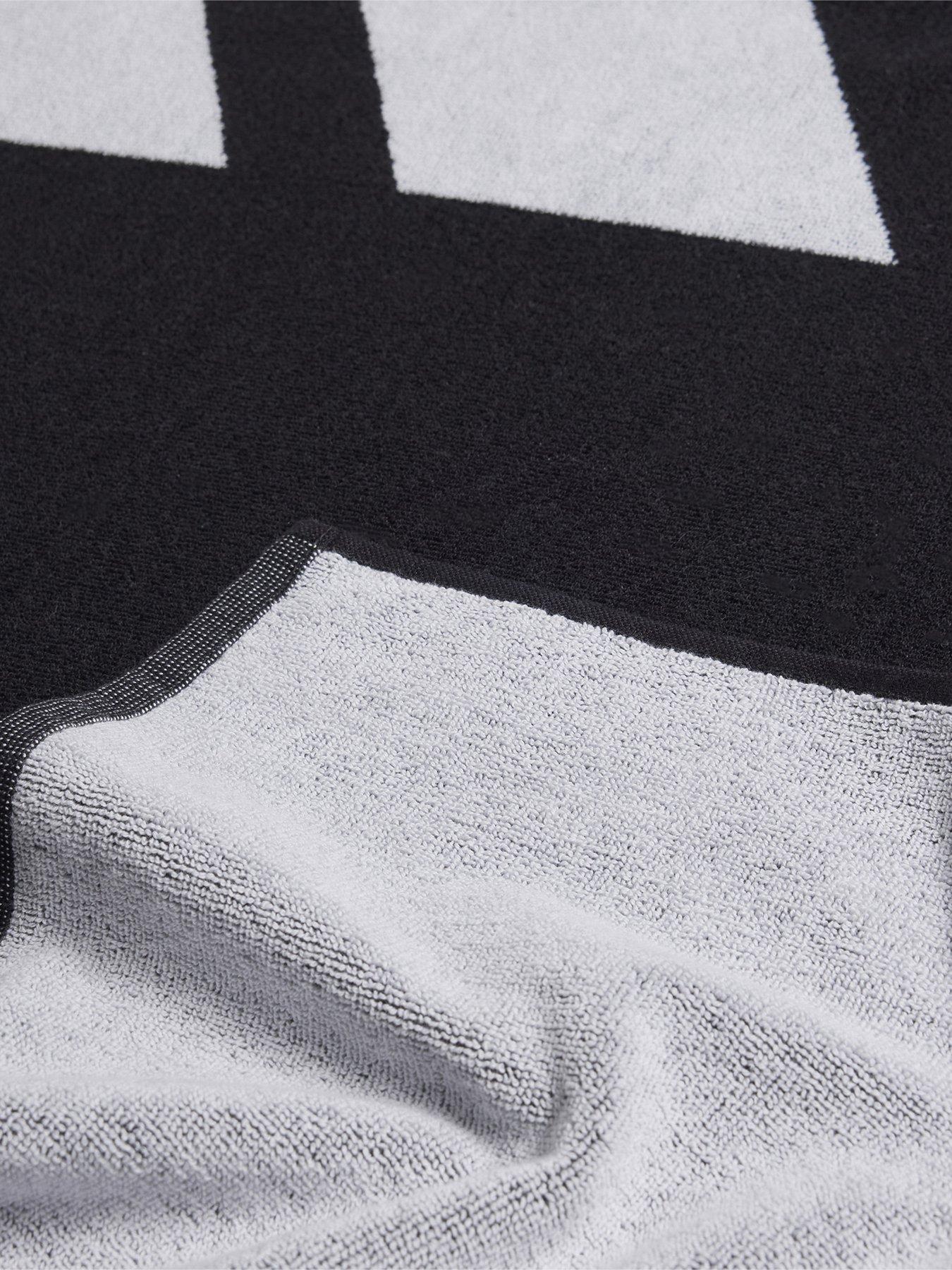 adidas Mens 3bar Towel Large - Black | Very.co.uk