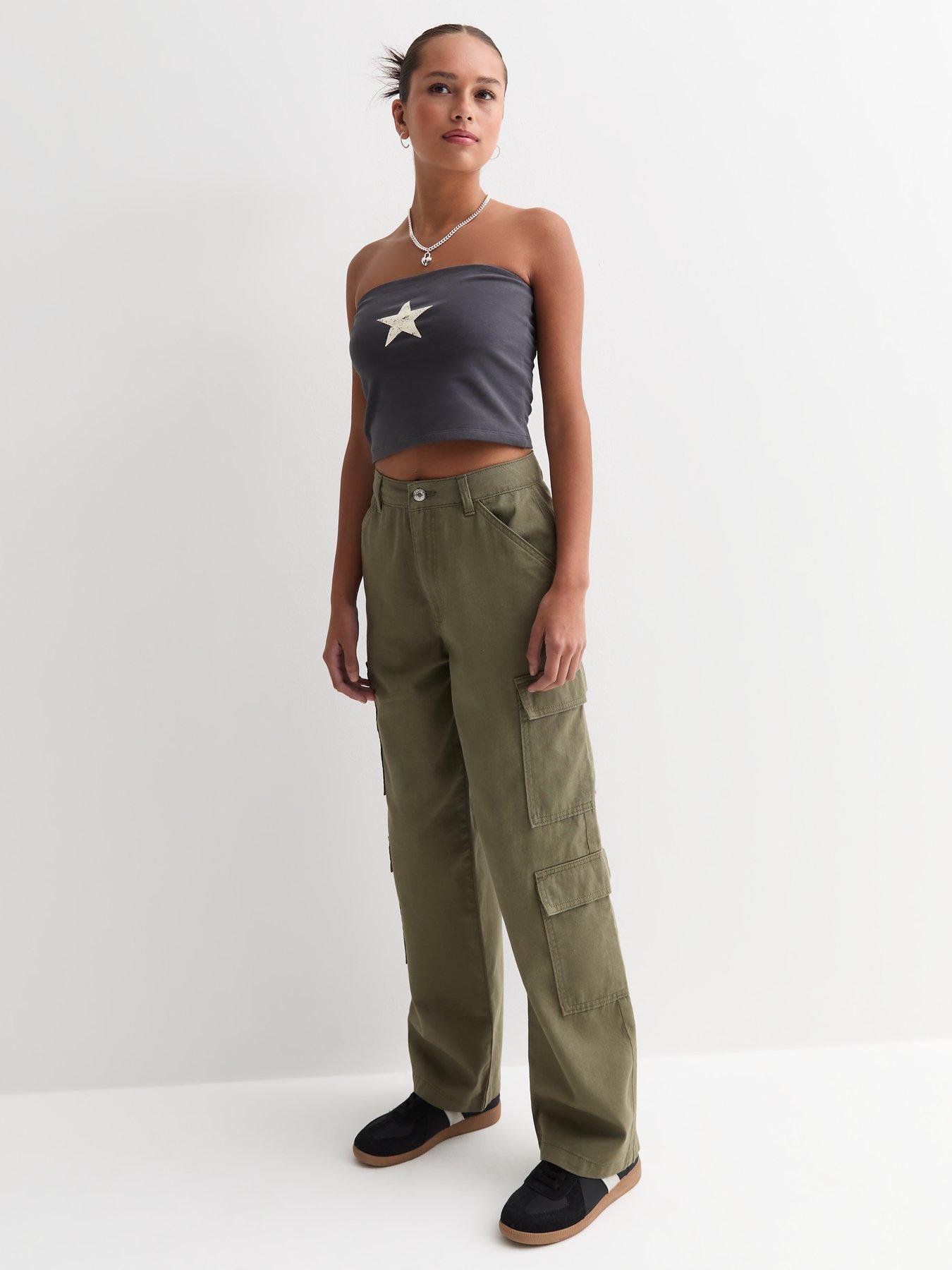 New Look 915 Girls Khaki Straight leg Cargo Trousers Very