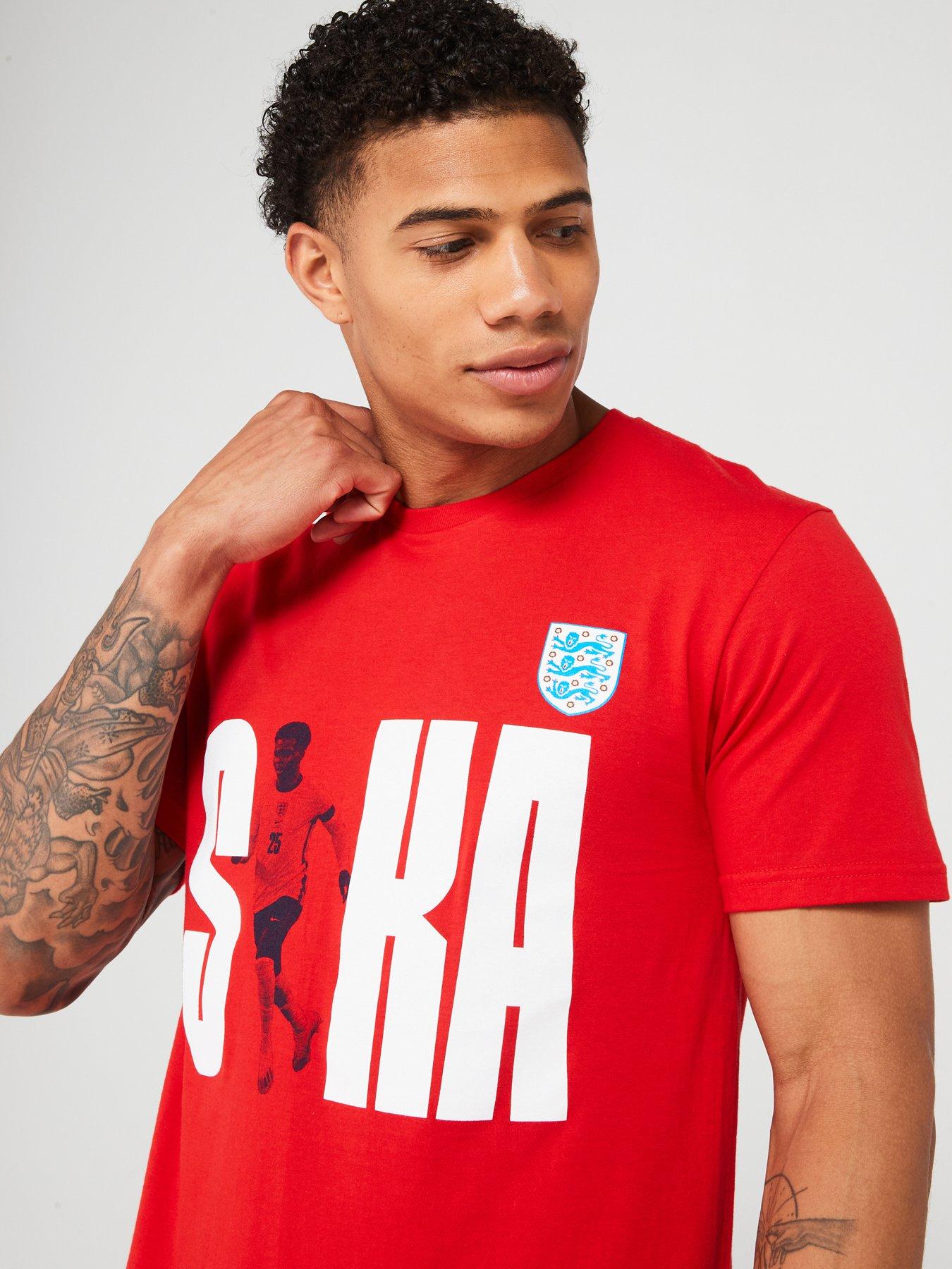 England Mens Saka Name & Number T-shirt-red | Very.co.uk