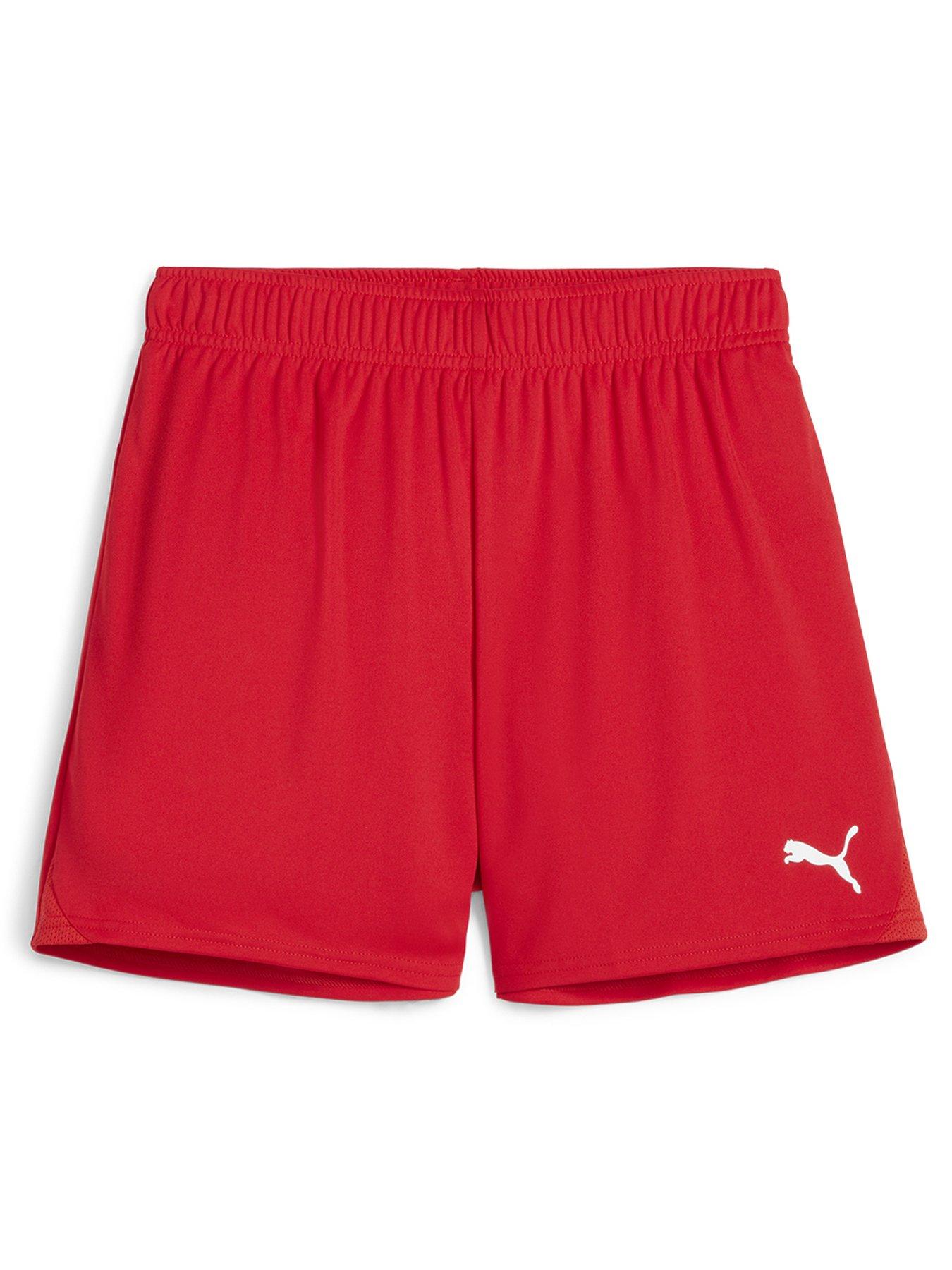 puma women's team goal short - red, red, size l, women