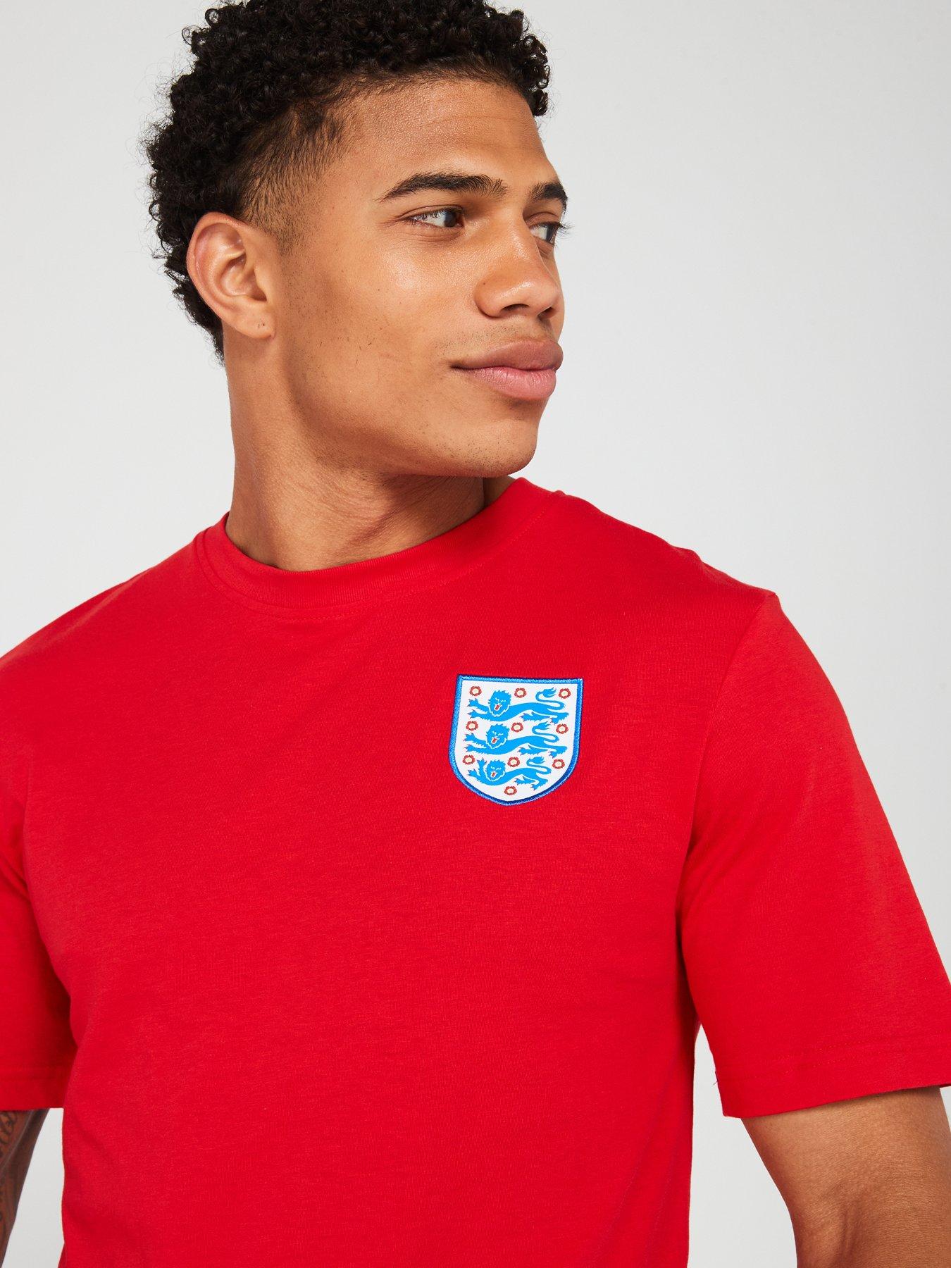 England Mens England Small Crest T-shirt -red | Very.co.uk