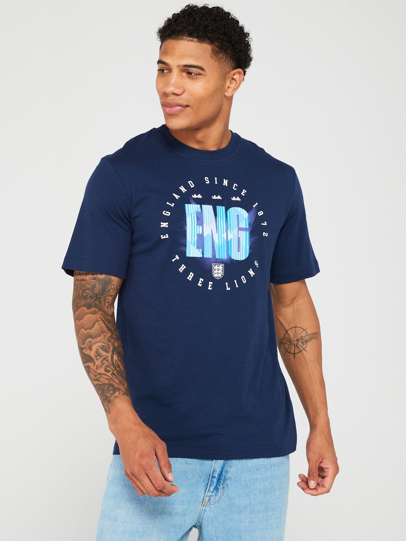 England Mens England Away Retro Graphic T-shirt -navy | Very.co.uk