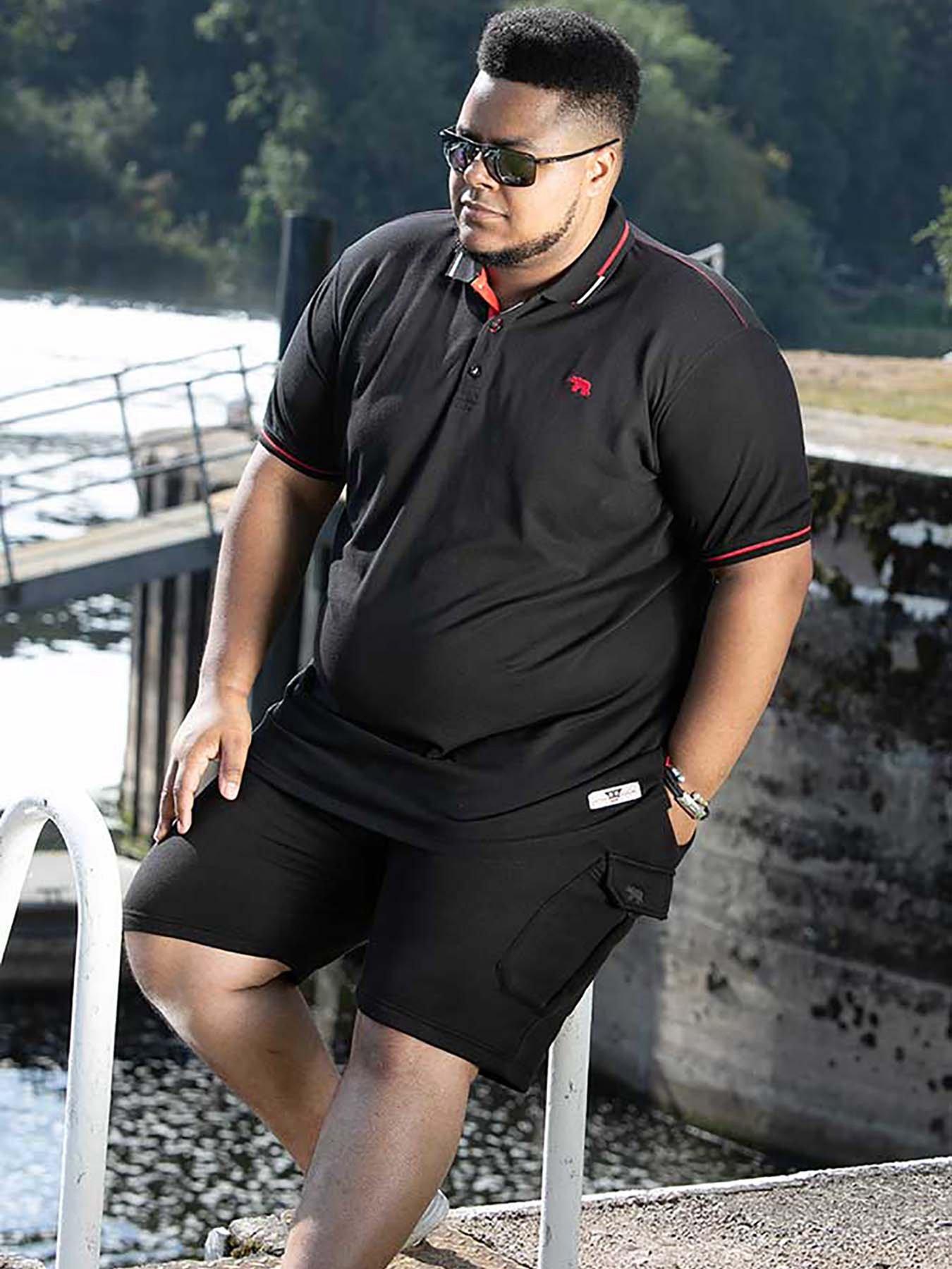 D555 Salford 2 Pique Polo Shirt - Black