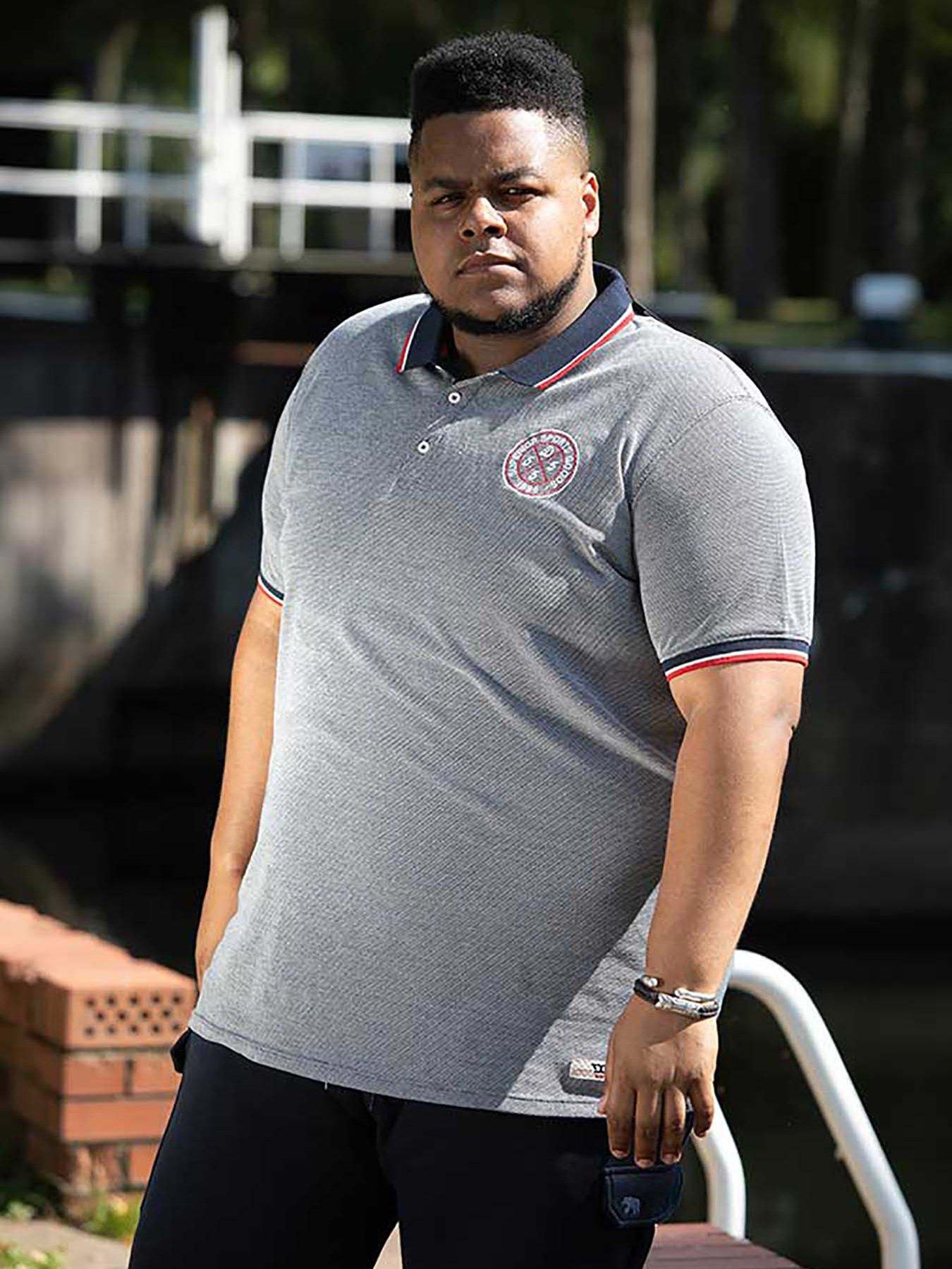 D555 Kemston Pique Polo Shirt - Navy/ White
