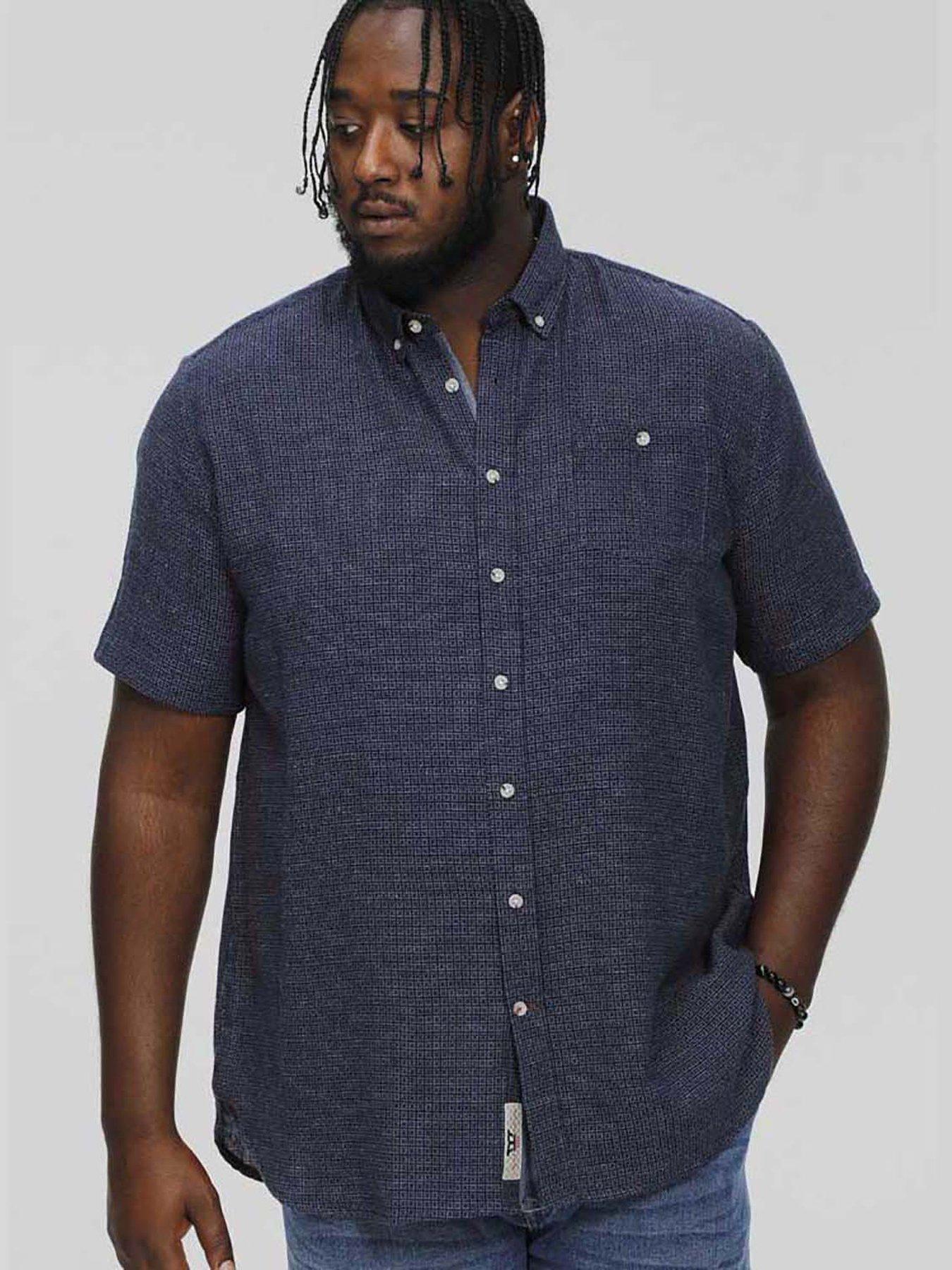 Image 1 of 4 of D555 Girton Short Sleeved Lined Shirt - Navy