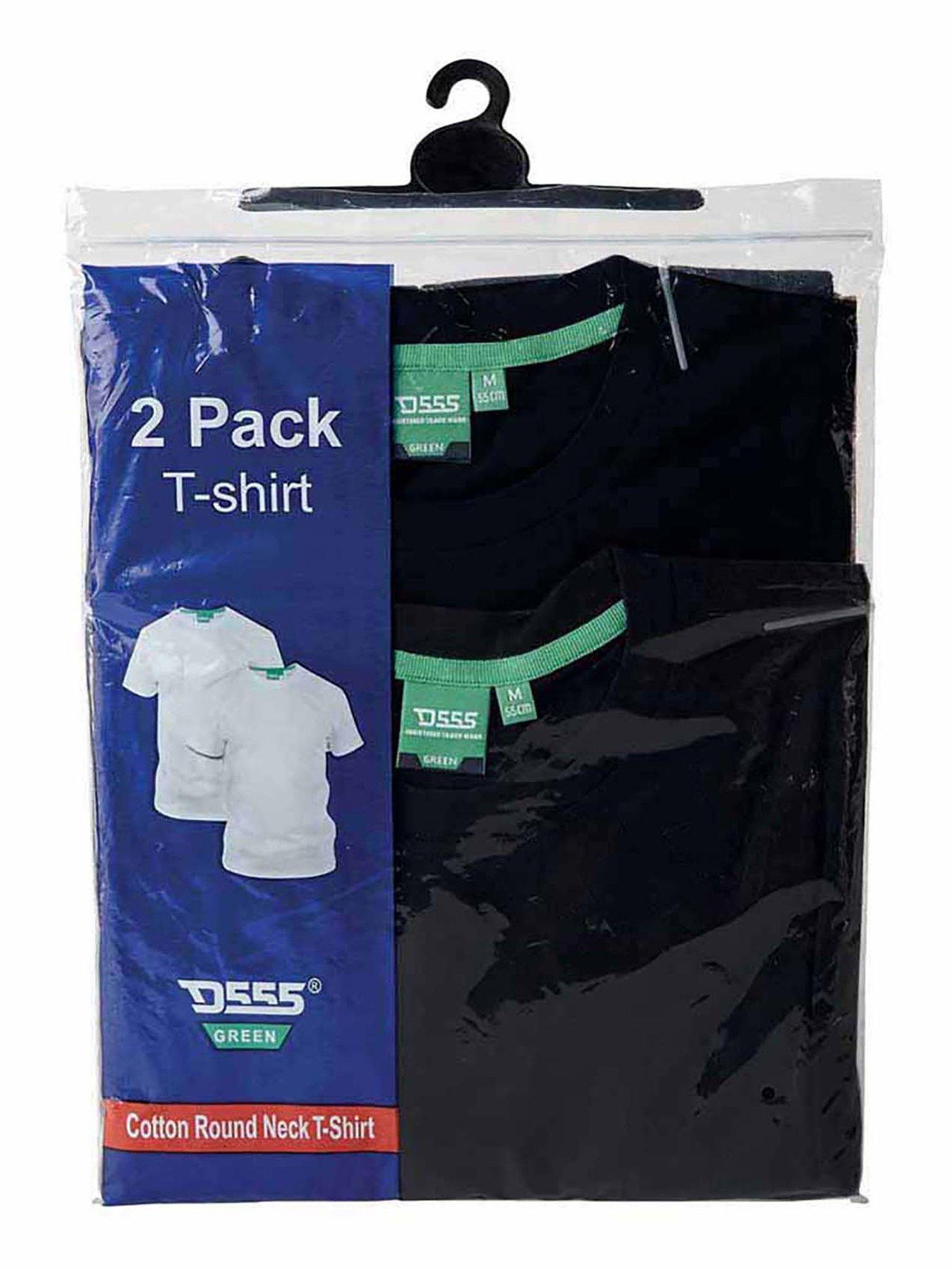 T-shirts Col Rond Duke Fenton Lot De 2 - Pour Homme King Size - Noir/Gris - Taille 5XL