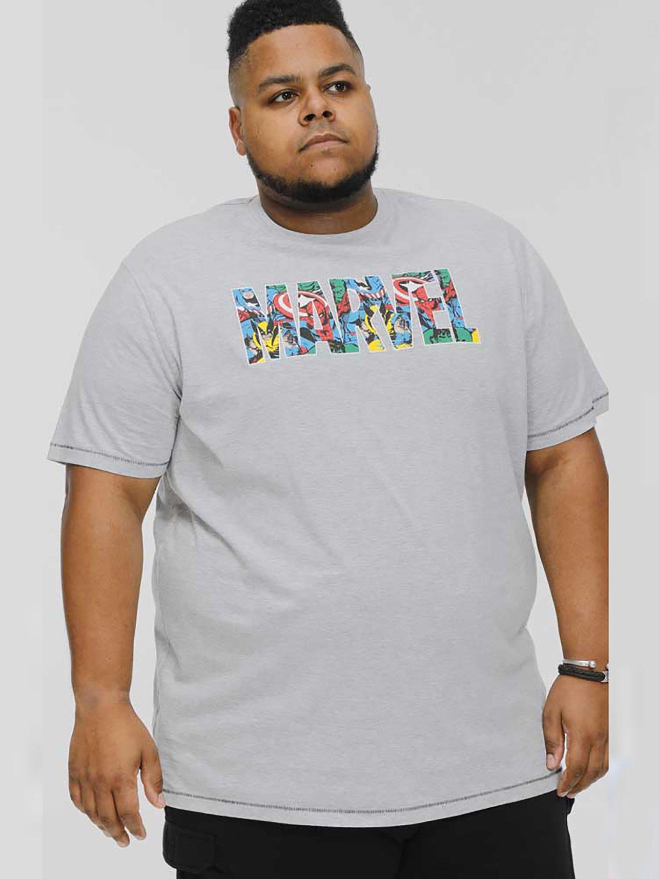 undefined Comic Official Marvel Logo Print T-shirt - Grey Marl