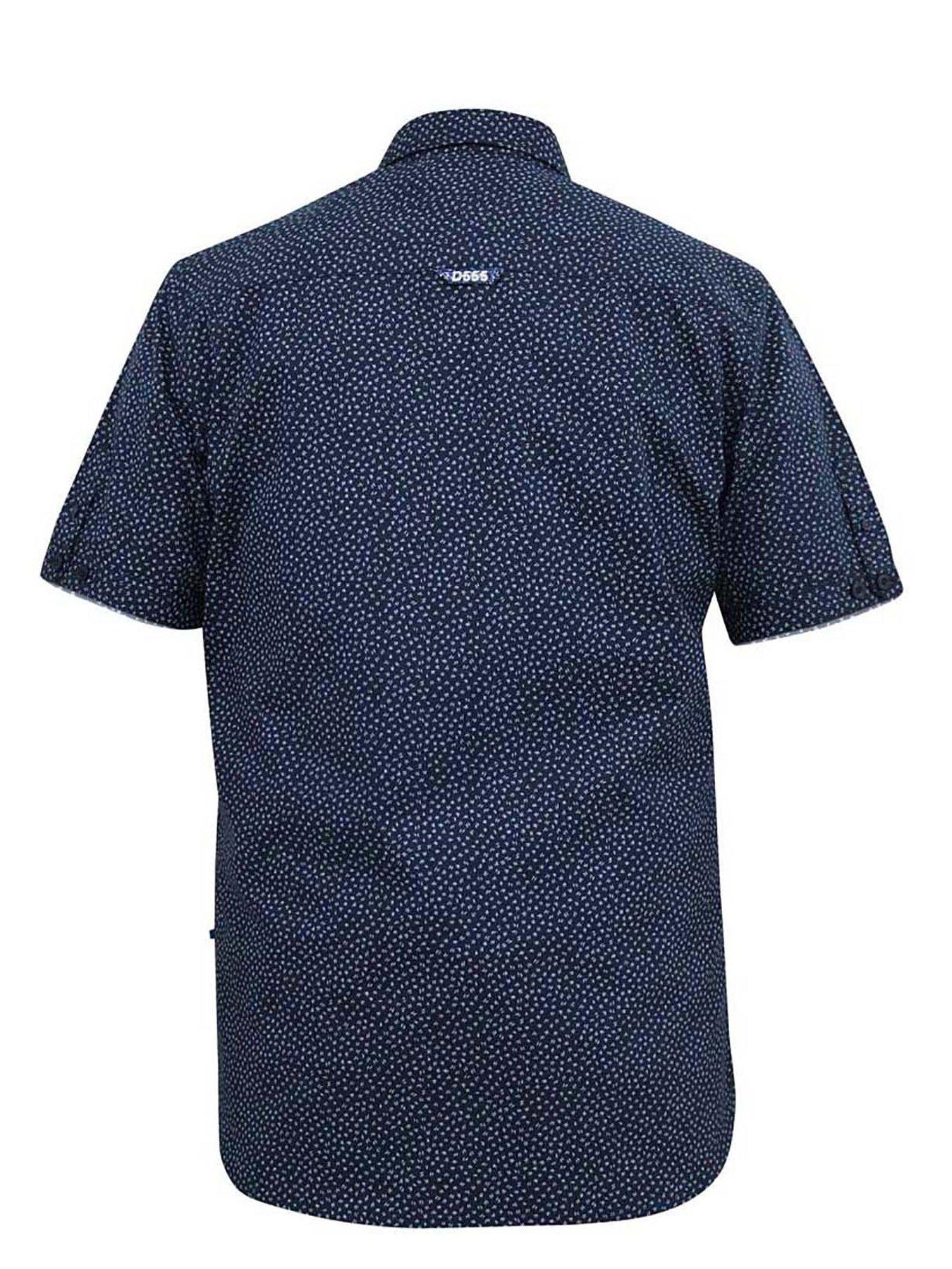 Image 4 of 4 of D555 Brody Micro Print Short Sleeve Shirt -navy
