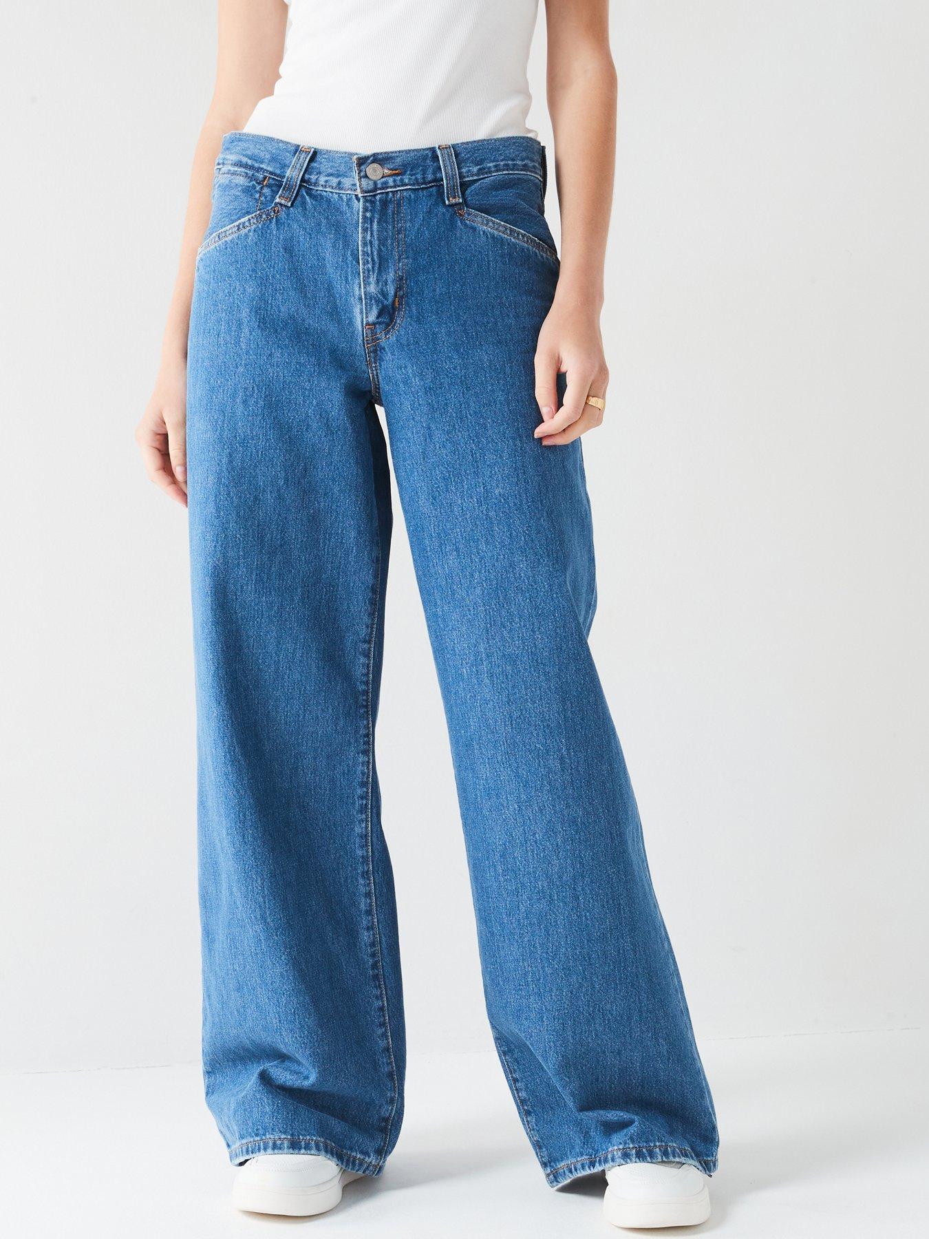 Levi's 94 Baggy Wide Leg Jeans, Blue, Size 29, Inside Leg 33, Women