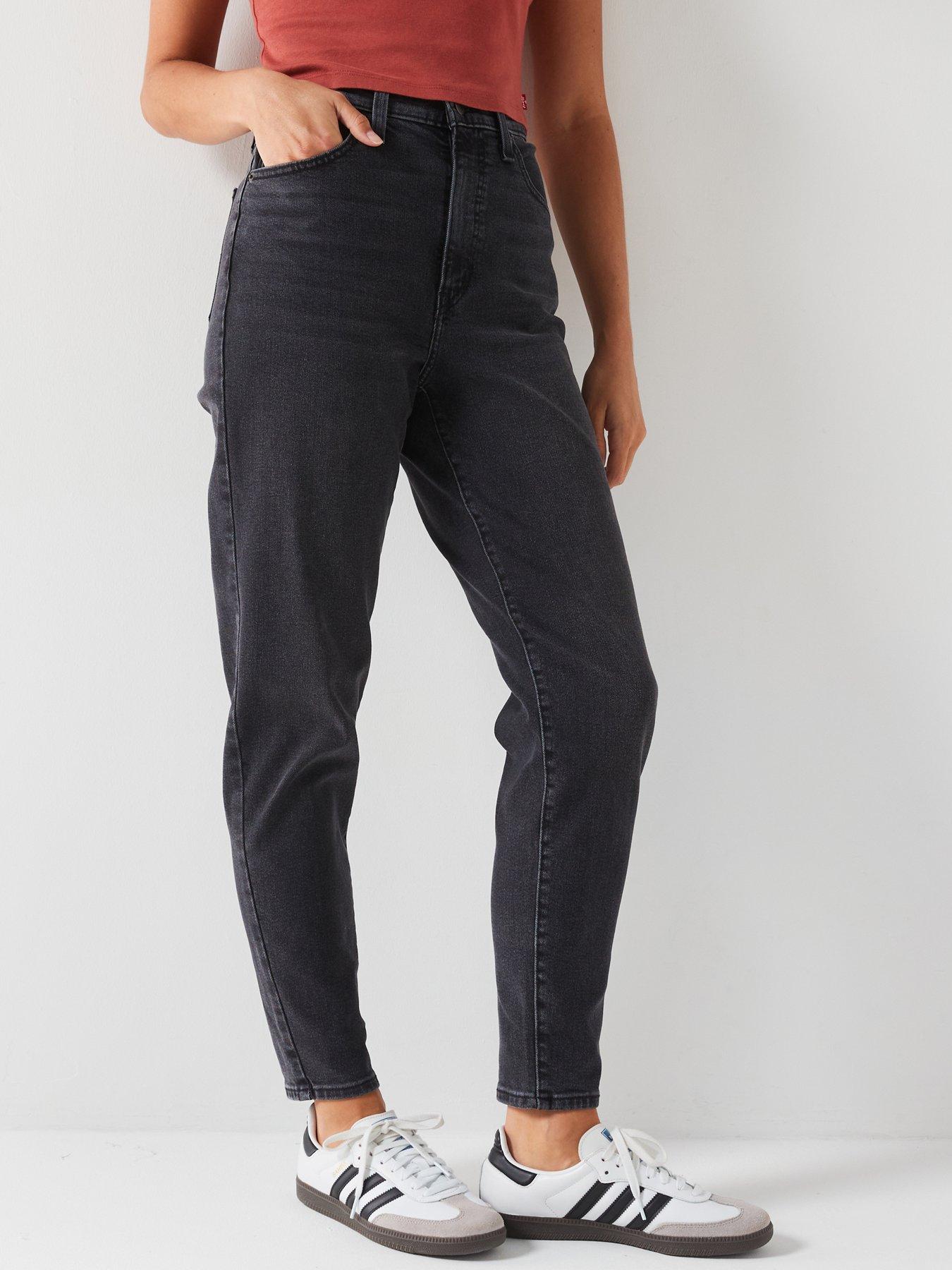 Black denim mom jeans hotsell