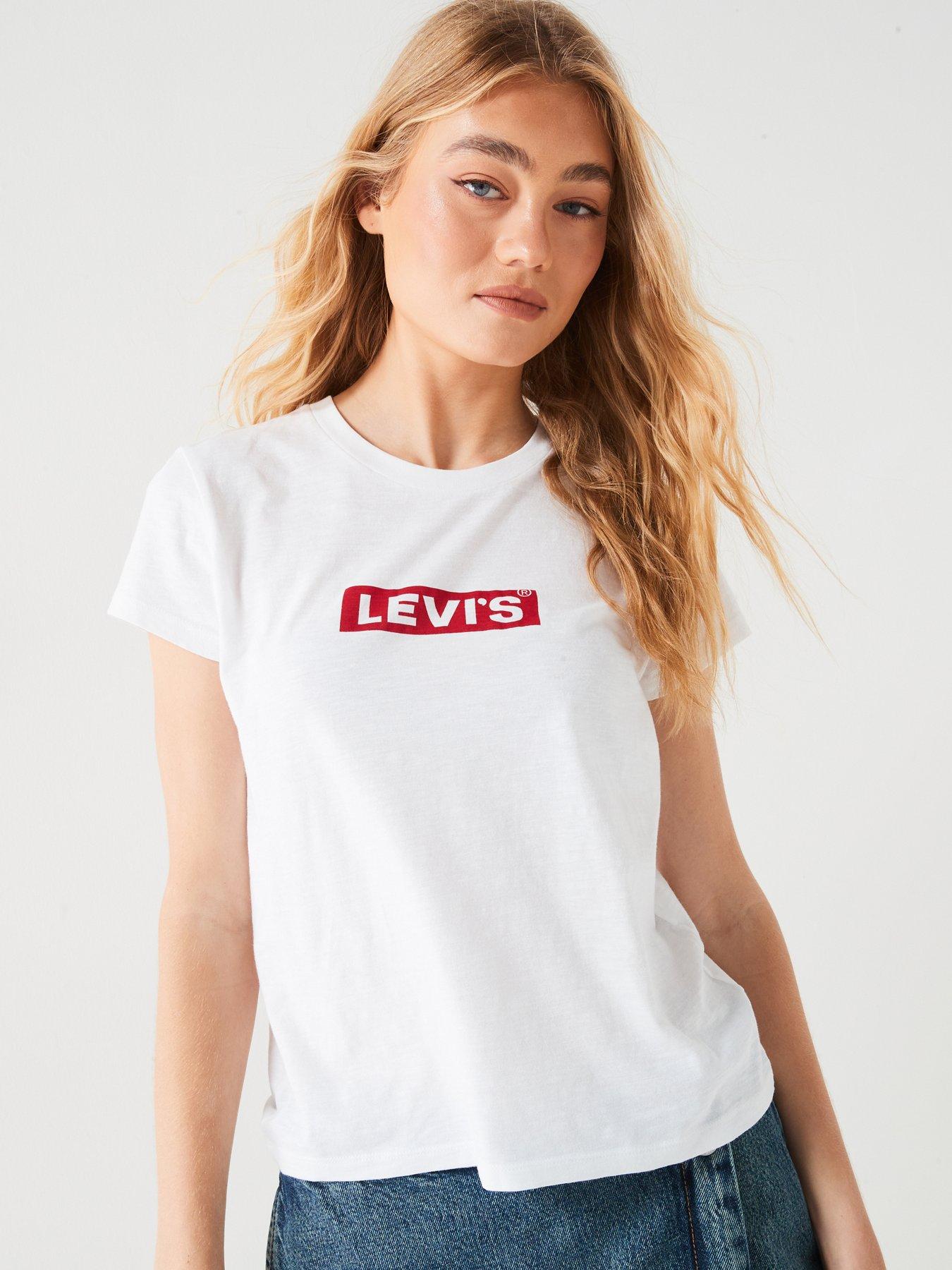 Levi's Graphic Authentic T-Shirt - Core Boxtab - White | Very.co.uk