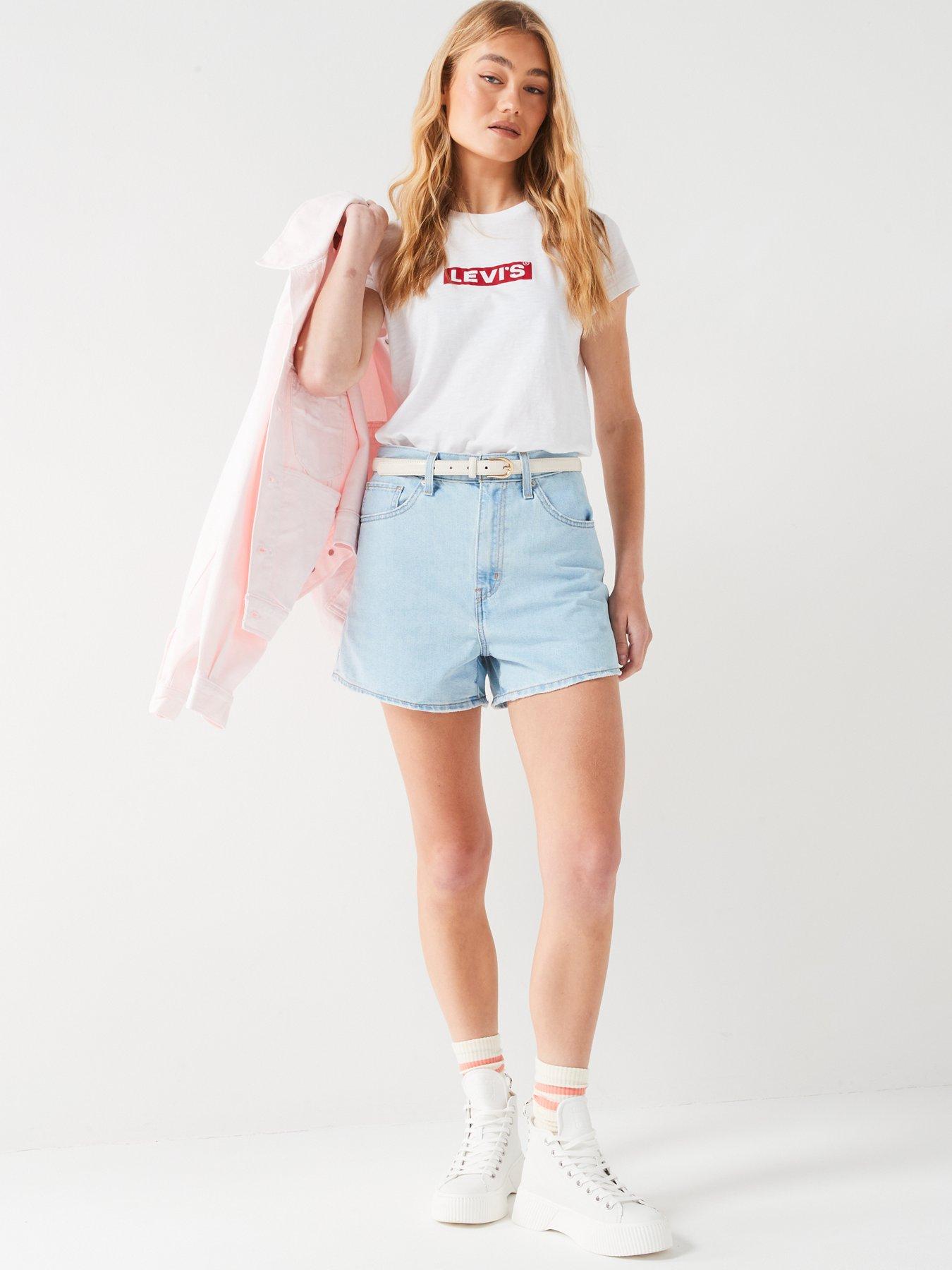 Cool Me High Waisted Mom Jean Shorts Levi's High Waisted Mom Denim