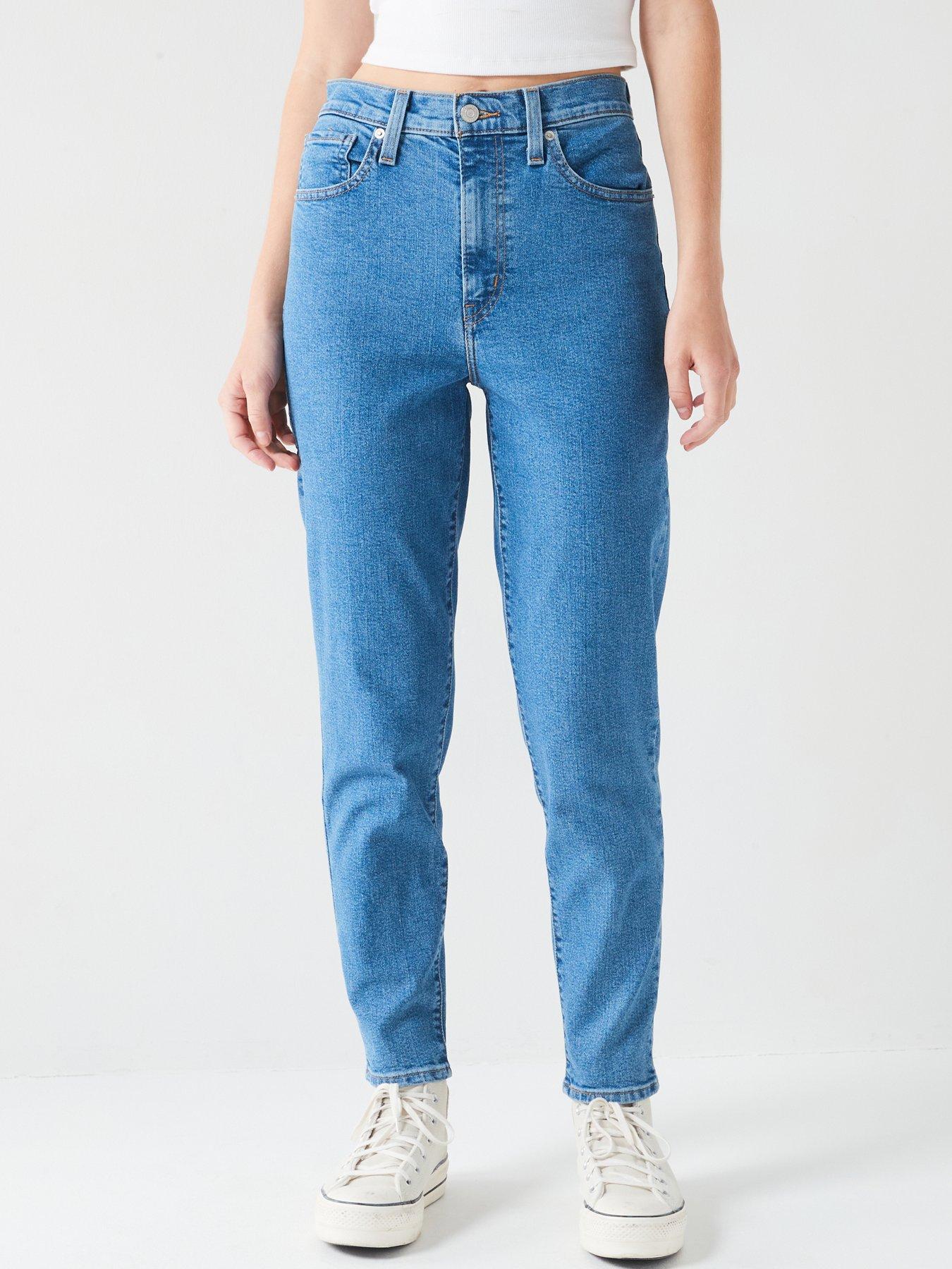 Levi's High Waisted Mom Jeans - FYI - Blue | Very.co.uk