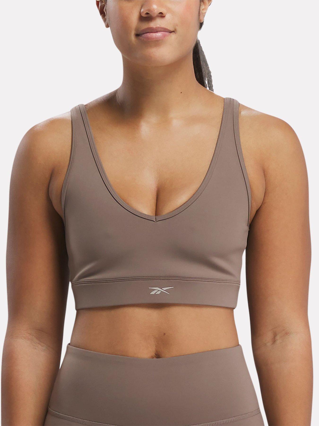 Reebok Womens Training Active Essentials Dreamblend Bra - Brown, Brown, Size Xs, Women