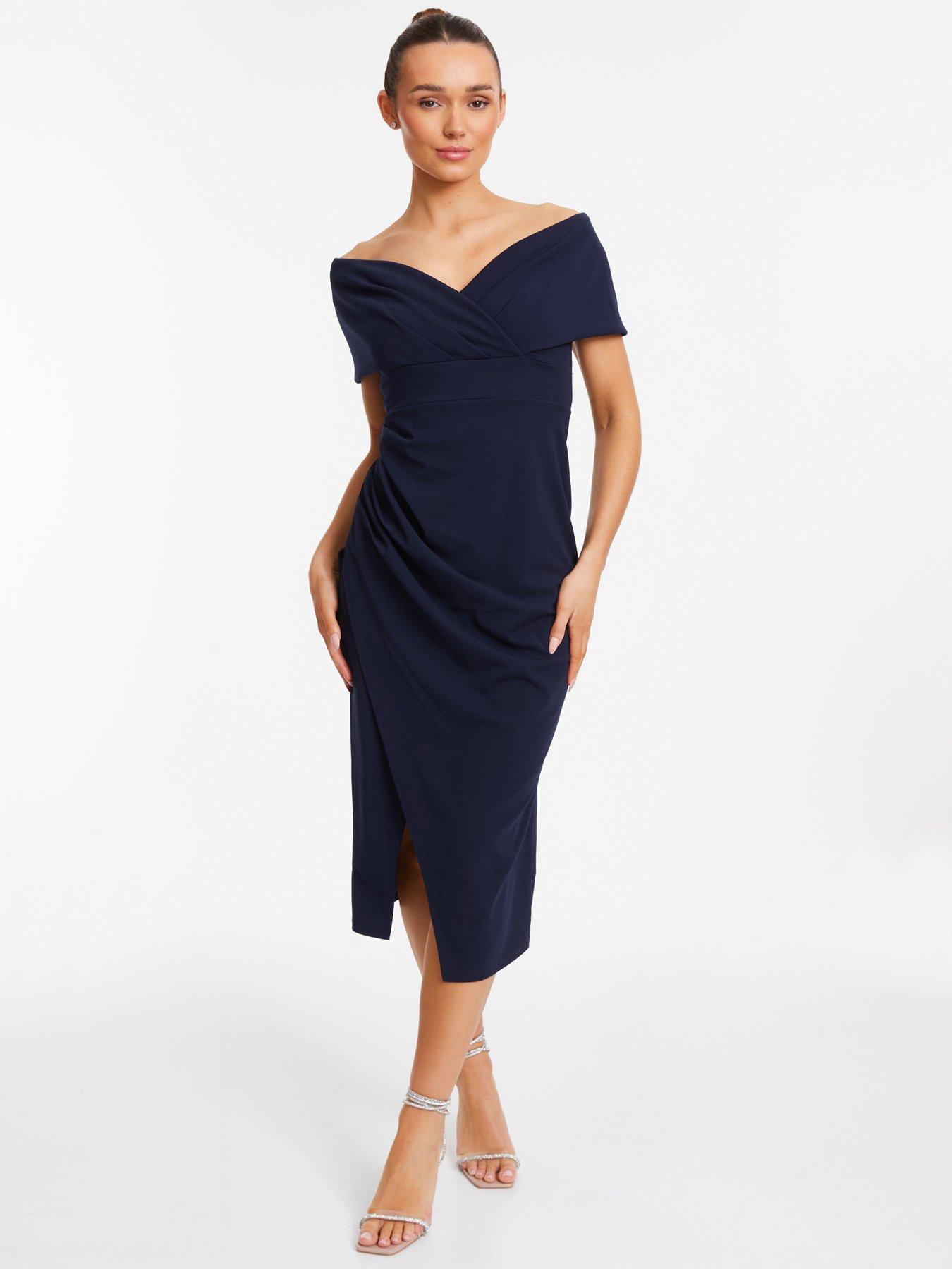 Quiz navy and silver 2024 dress