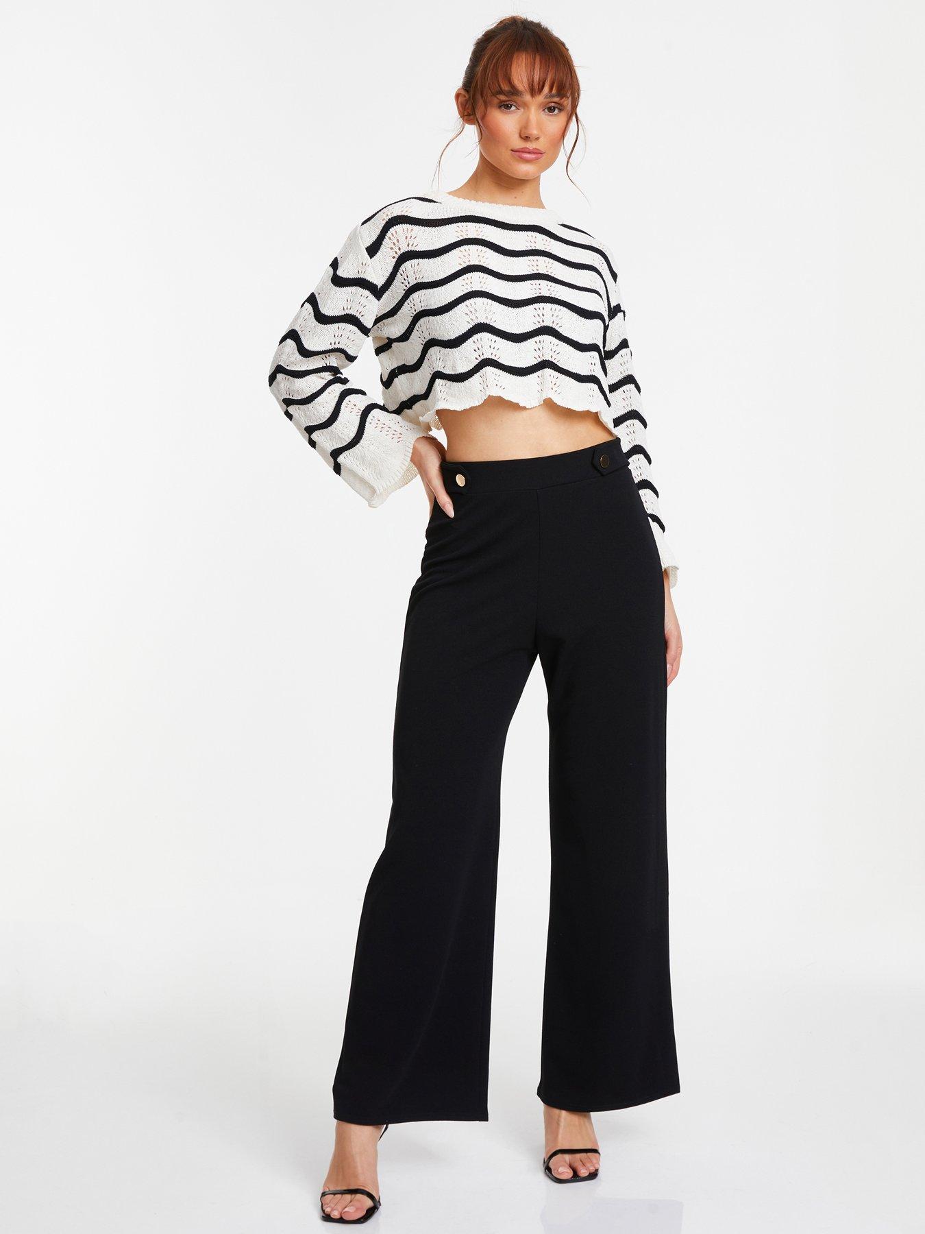 Quiz Black Palazzo Trousers | Very.co.uk