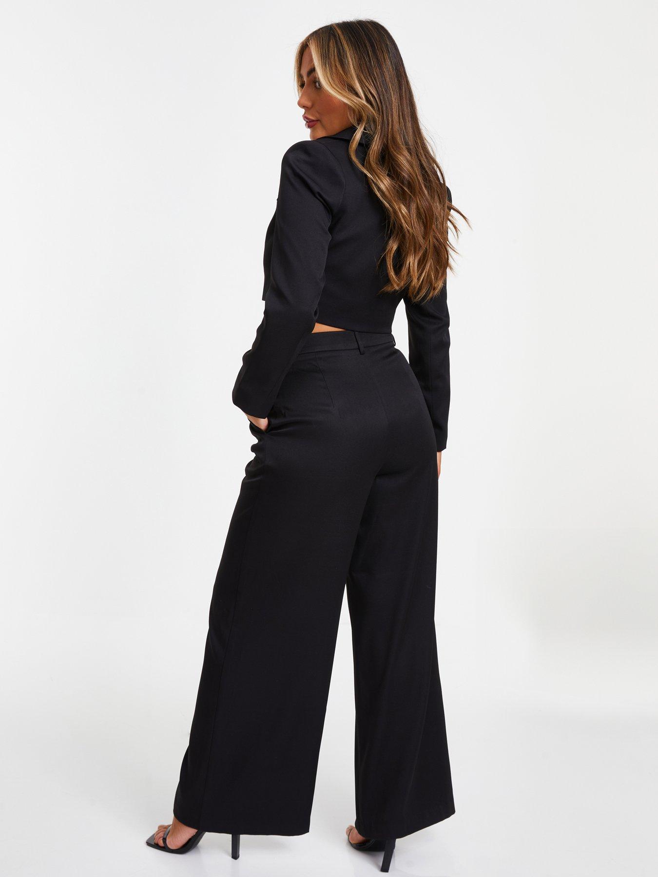 Quiz Petite Black Palazzo Trousers