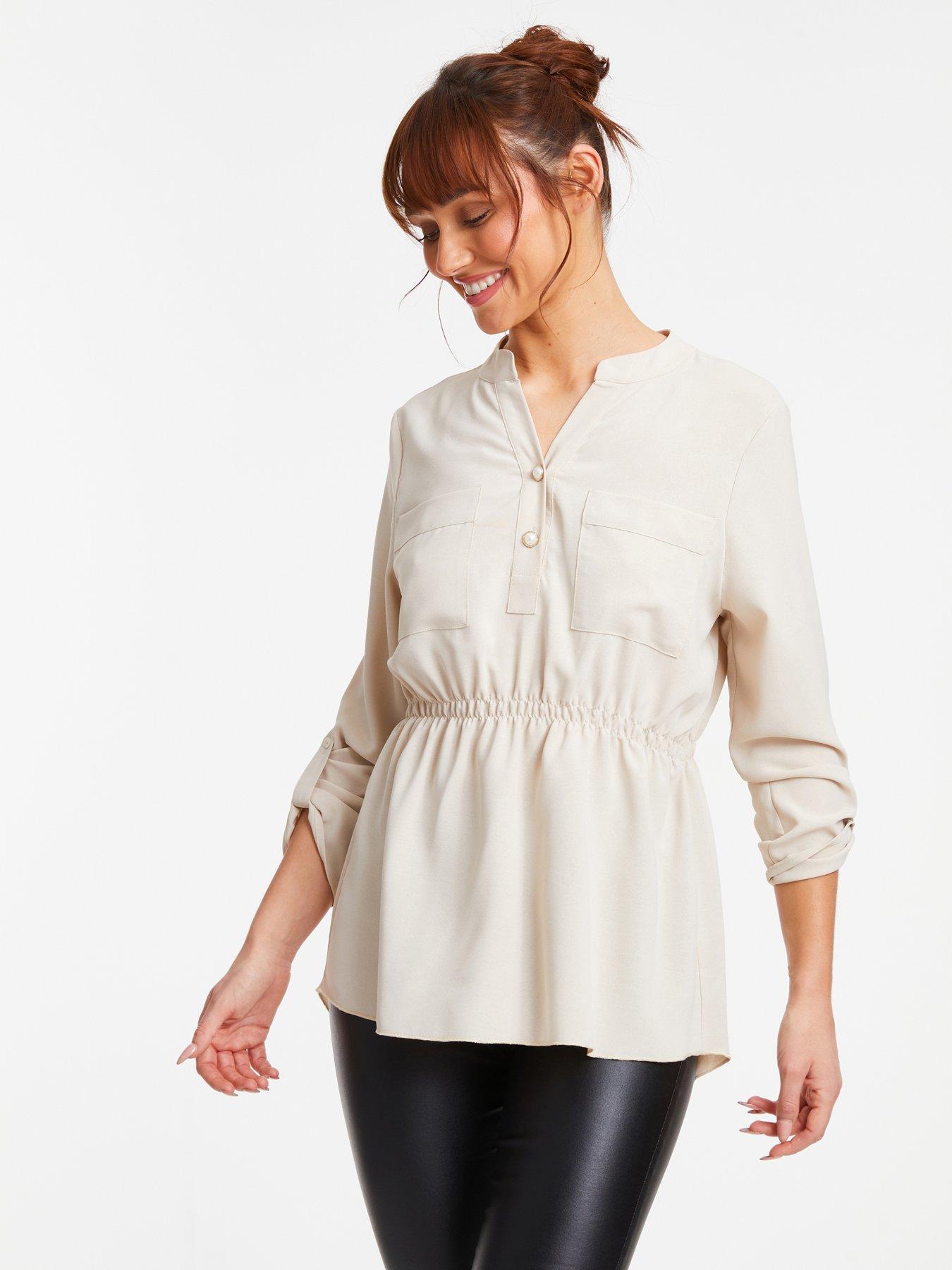 Image 1 of 6 of Quiz Stone Button Up Blouse