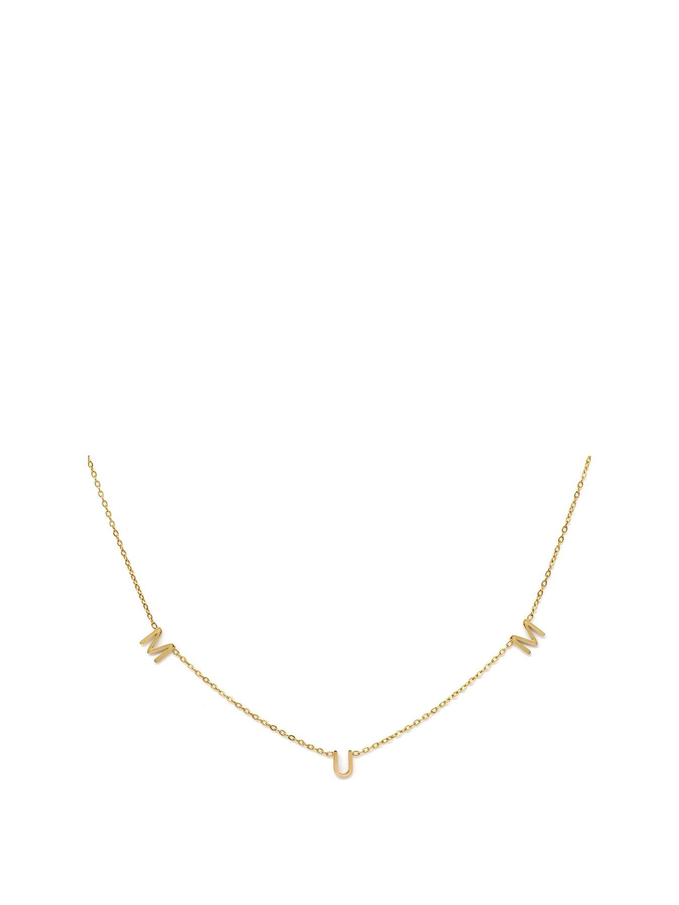 Product photograph of Say It With Mum Necklace - Yellow Gold from very.co.uk