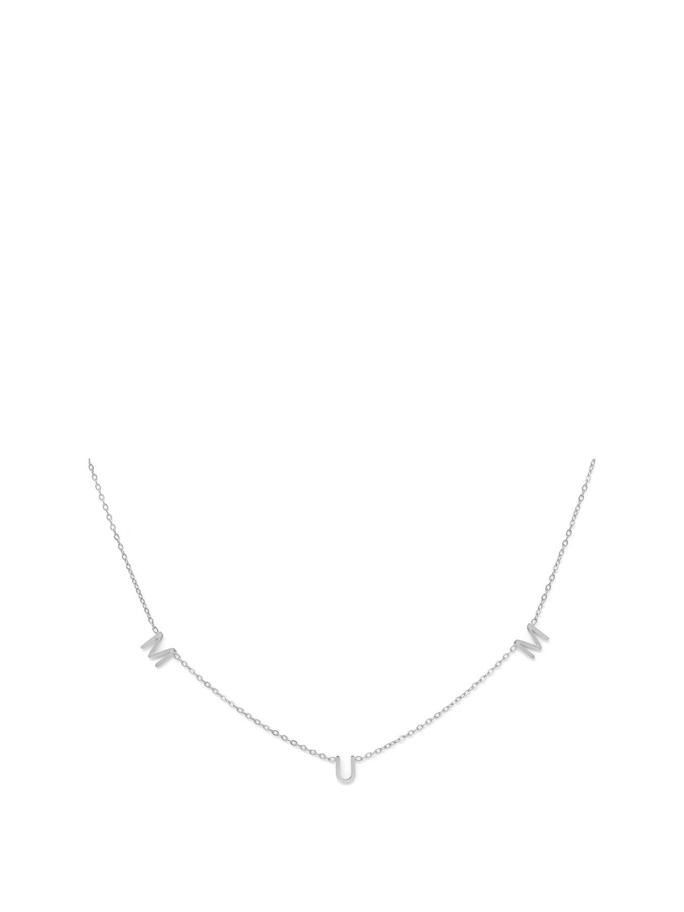 Product photograph of Say It With Mum Necklace - Silver from very.co.uk