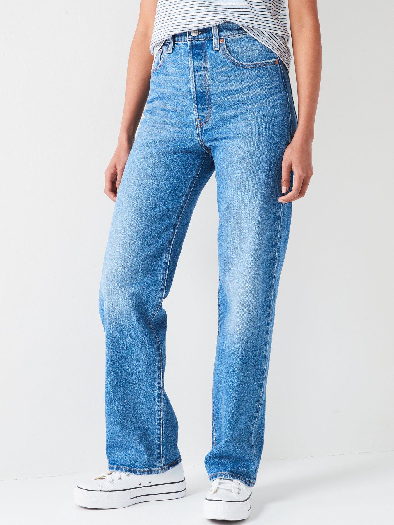 Levi's Ribcage Full-length Jeans, Blue, Size 32, Inside Leg 32, Women