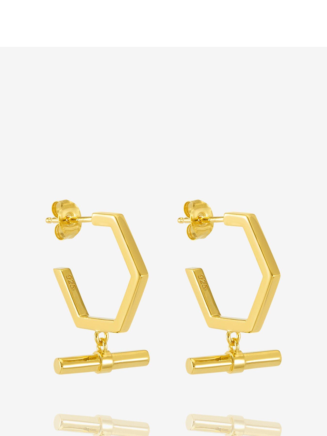 undefined Hexagon T-Bar Hoop Earrings