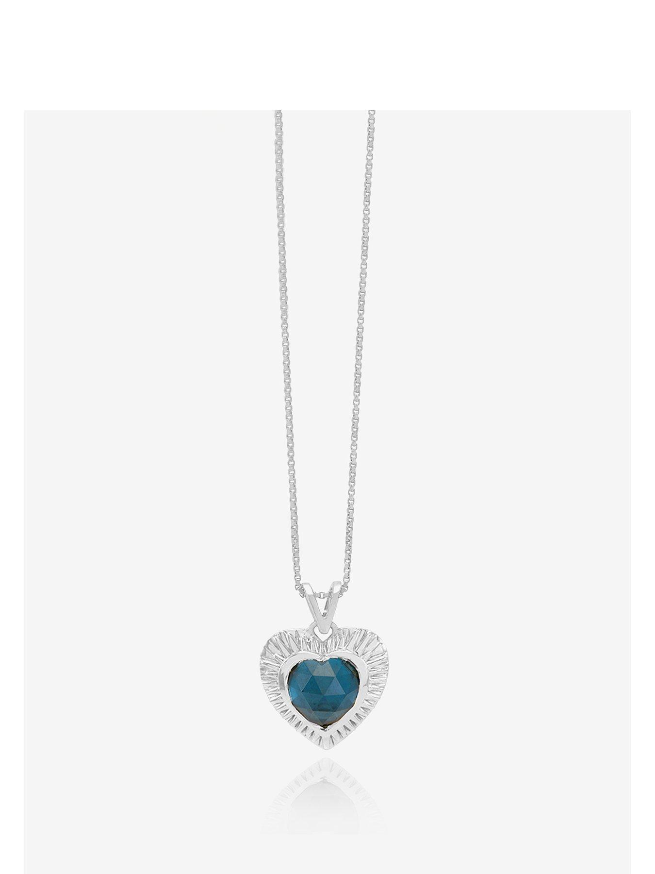 rachel jackson personalised electric love blue topaz heart necklace