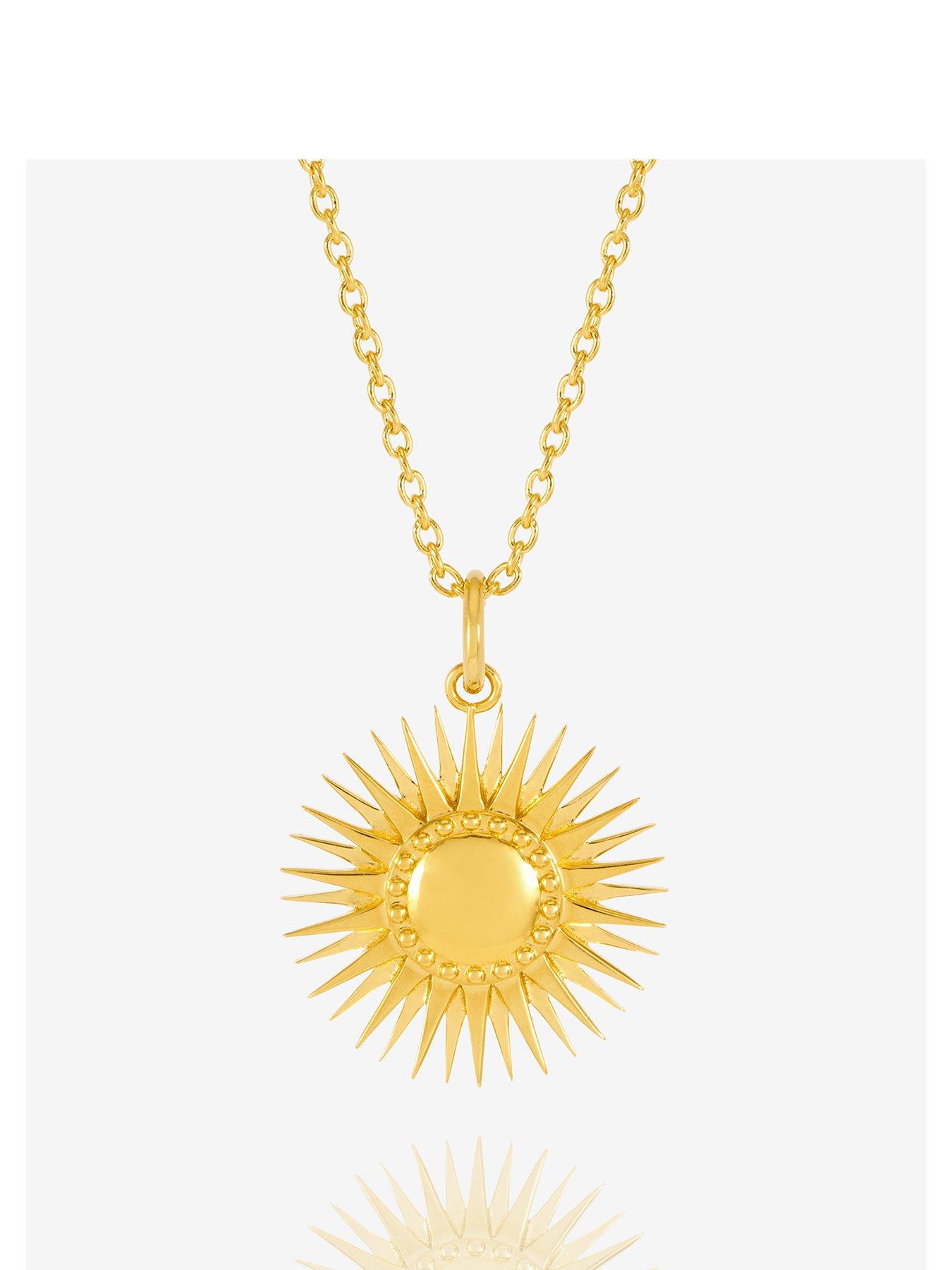 undefined Personalised Art Deco Sun Necklace