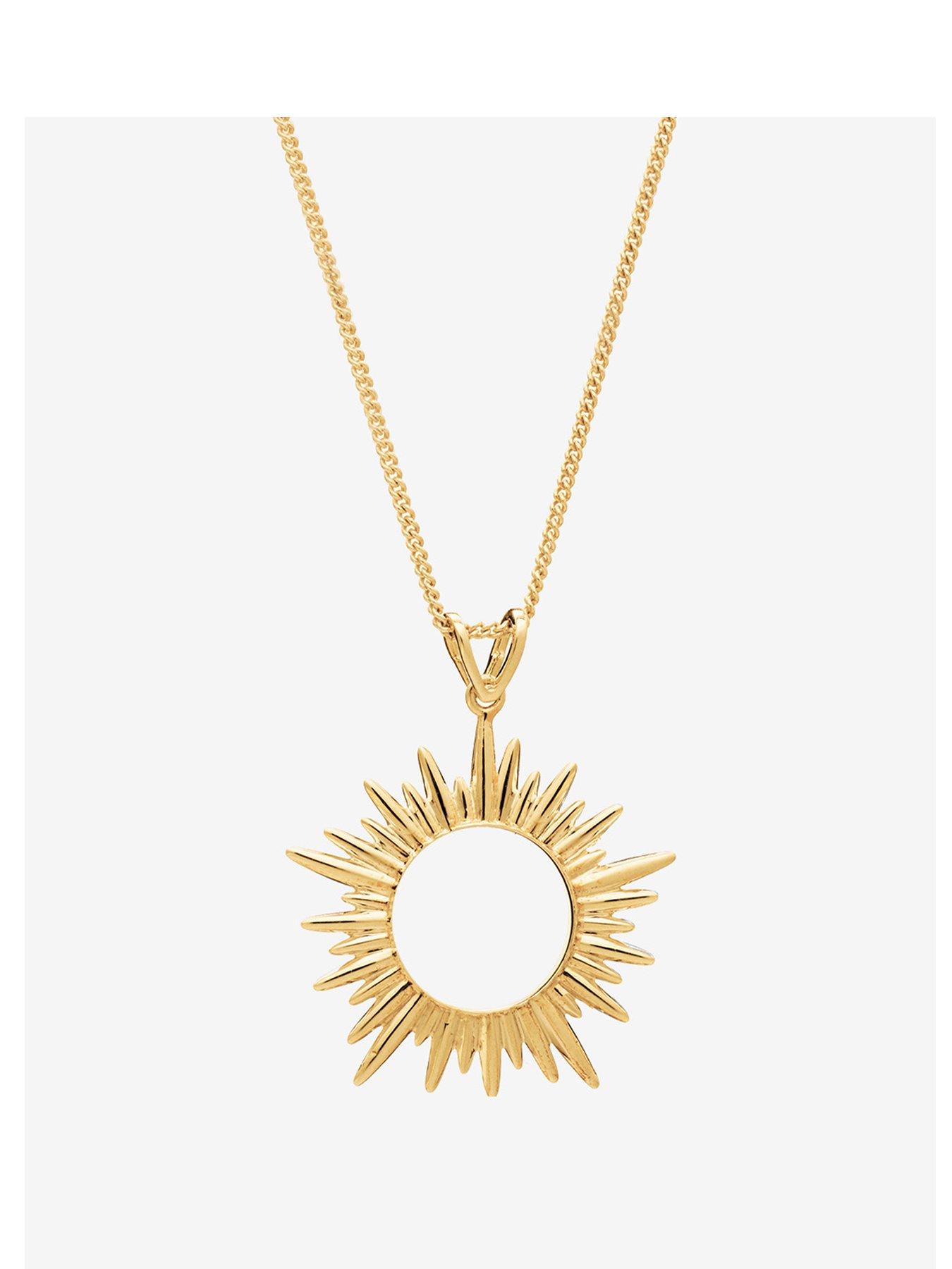 Product photograph of Rachel Jackson Electric Goddess Medium Sun Necklace from very.co.uk