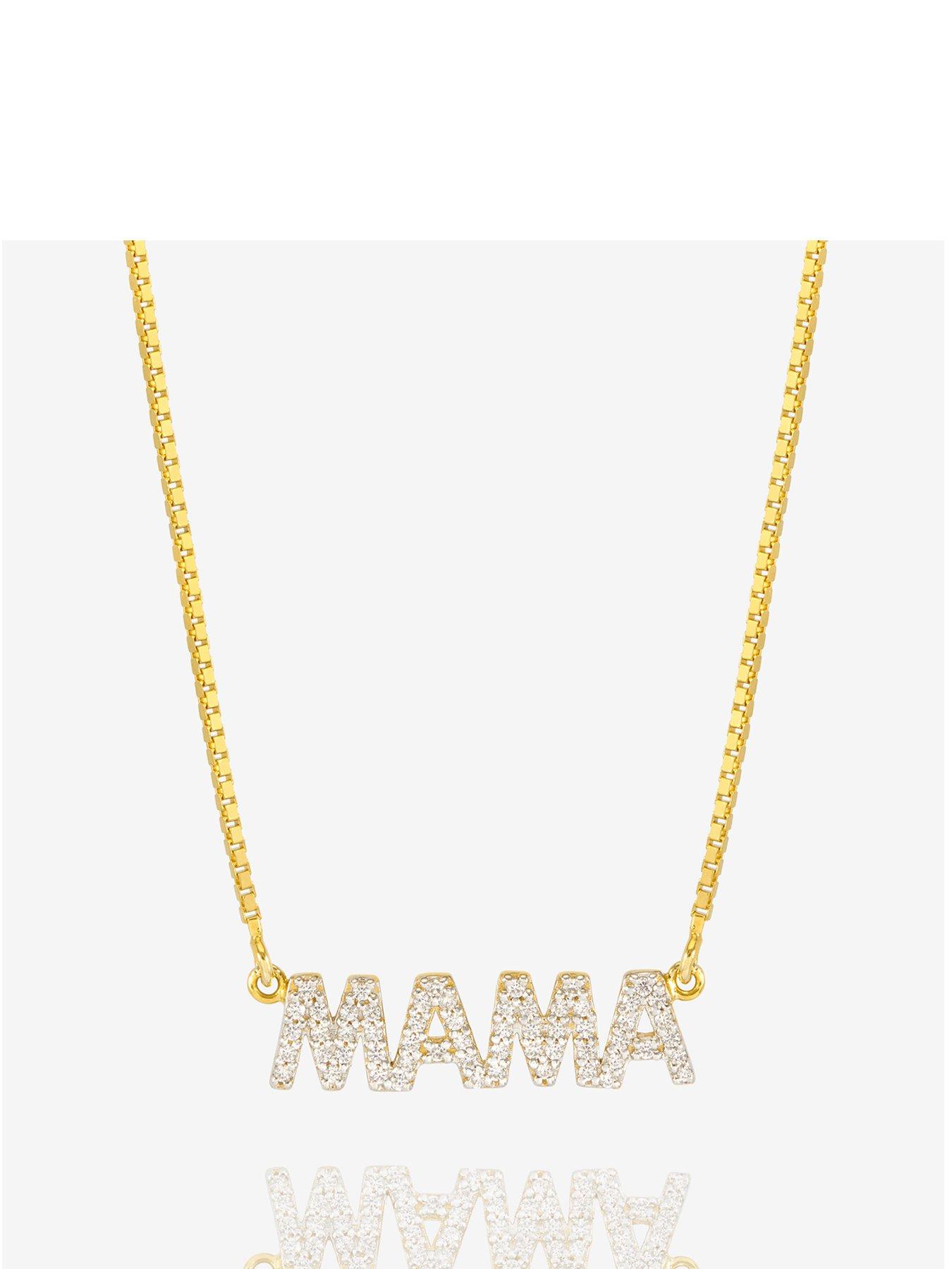 undefined Solid Gold And Diamond Mama Necklace