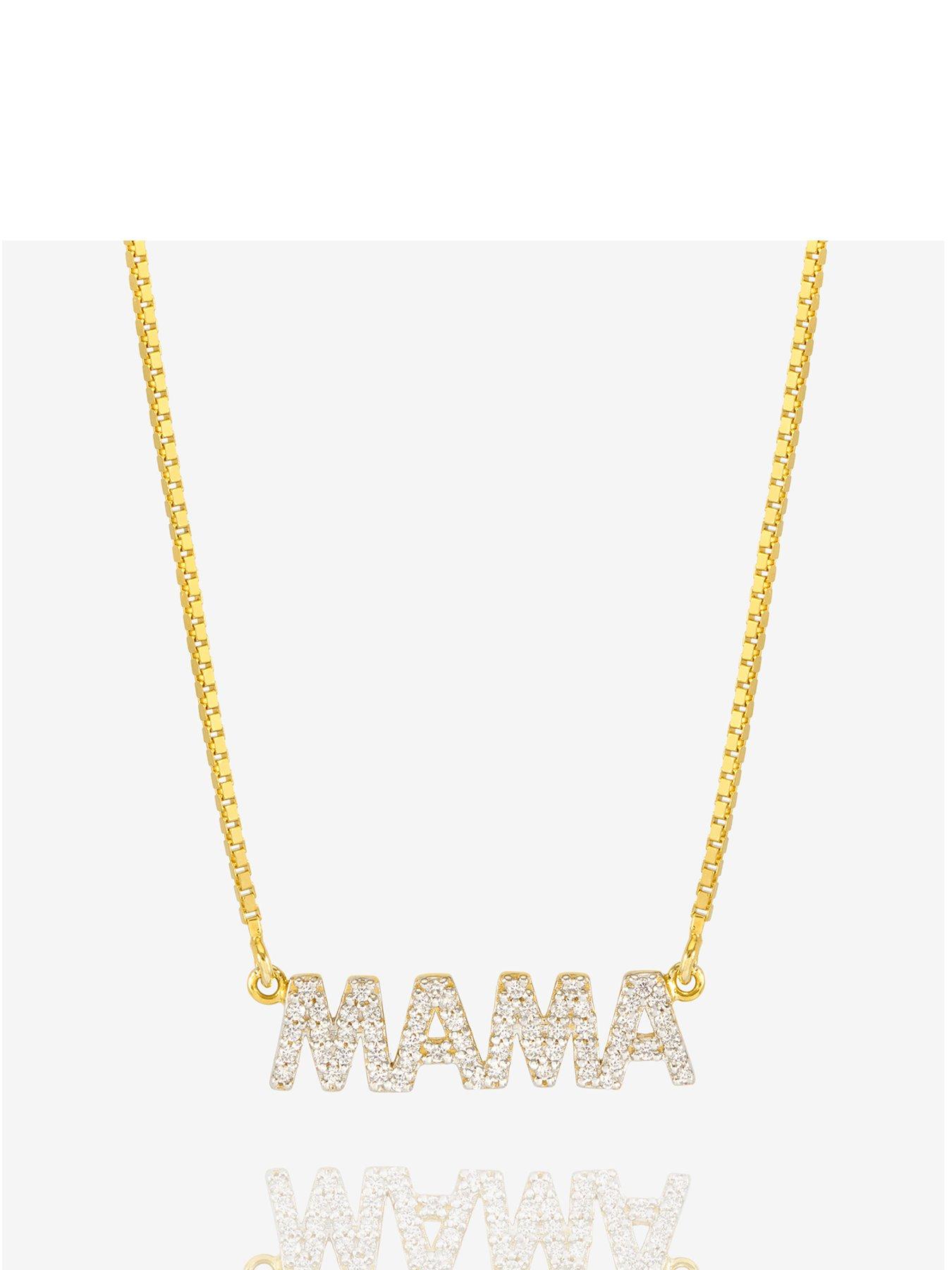 Rachel Jackson Solid Gold And Diamond Mama Necklace | Very.co.uk