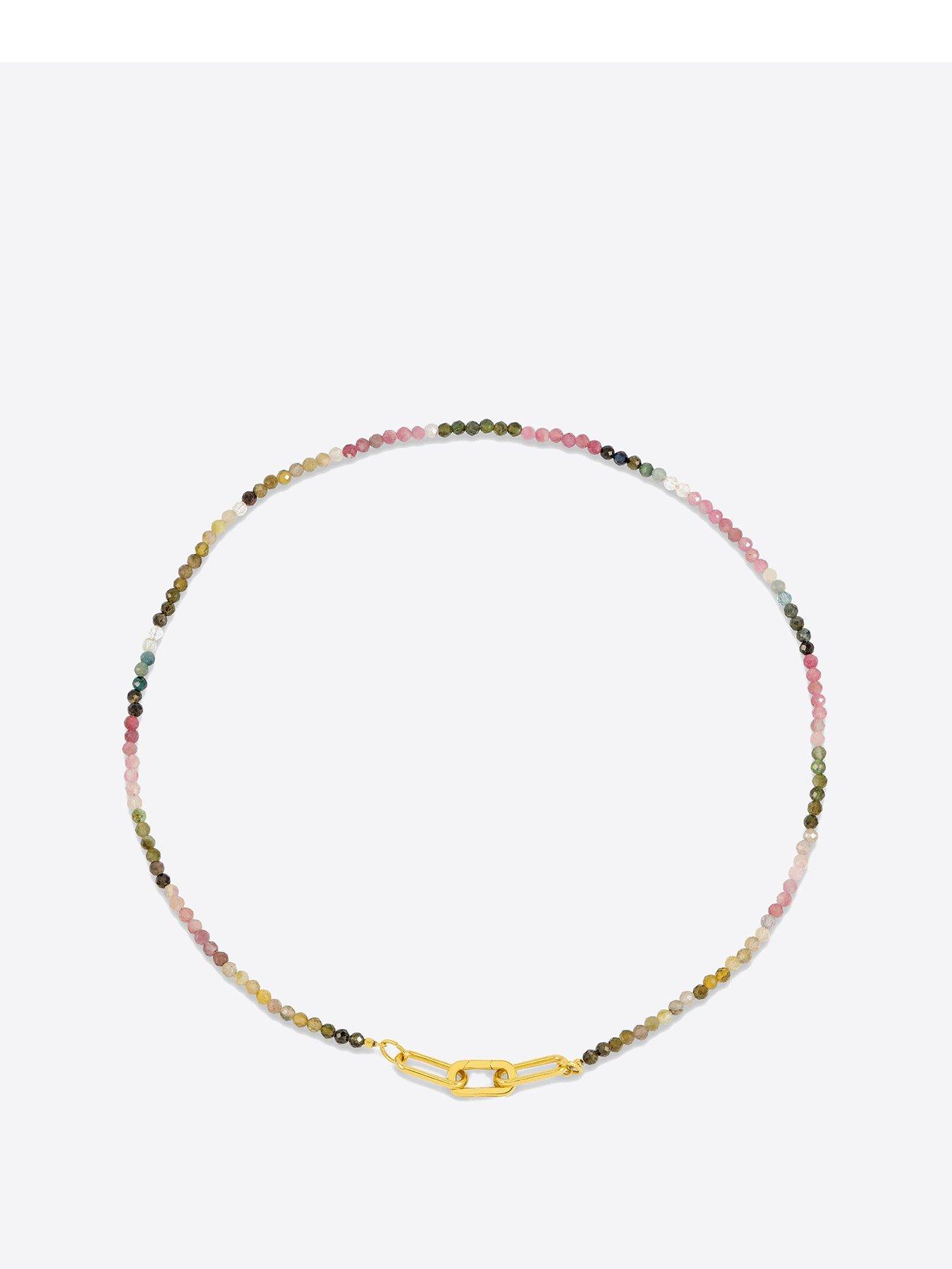 Product photograph of Rachel Jackson Tourmaline Gemstone Necklace Gp from very.co.uk