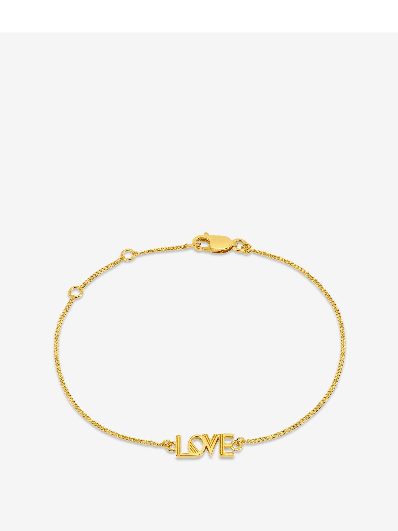 Product photograph of Rachel Jackson Art Deco Love Bracelet from very.co.uk
