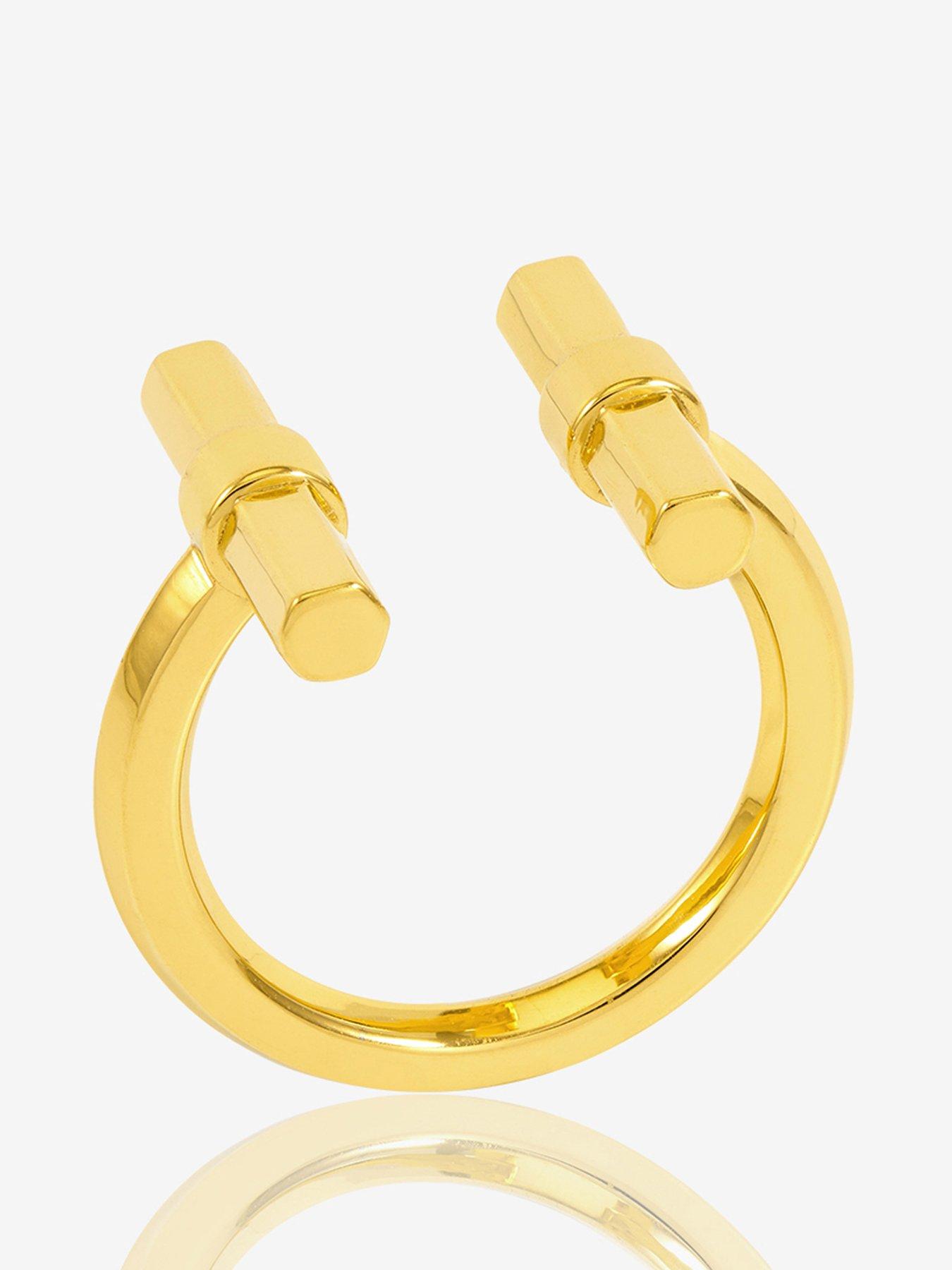 Product photograph of Rachel Jackson Adjustable Size T-bar Ring from very.co.uk