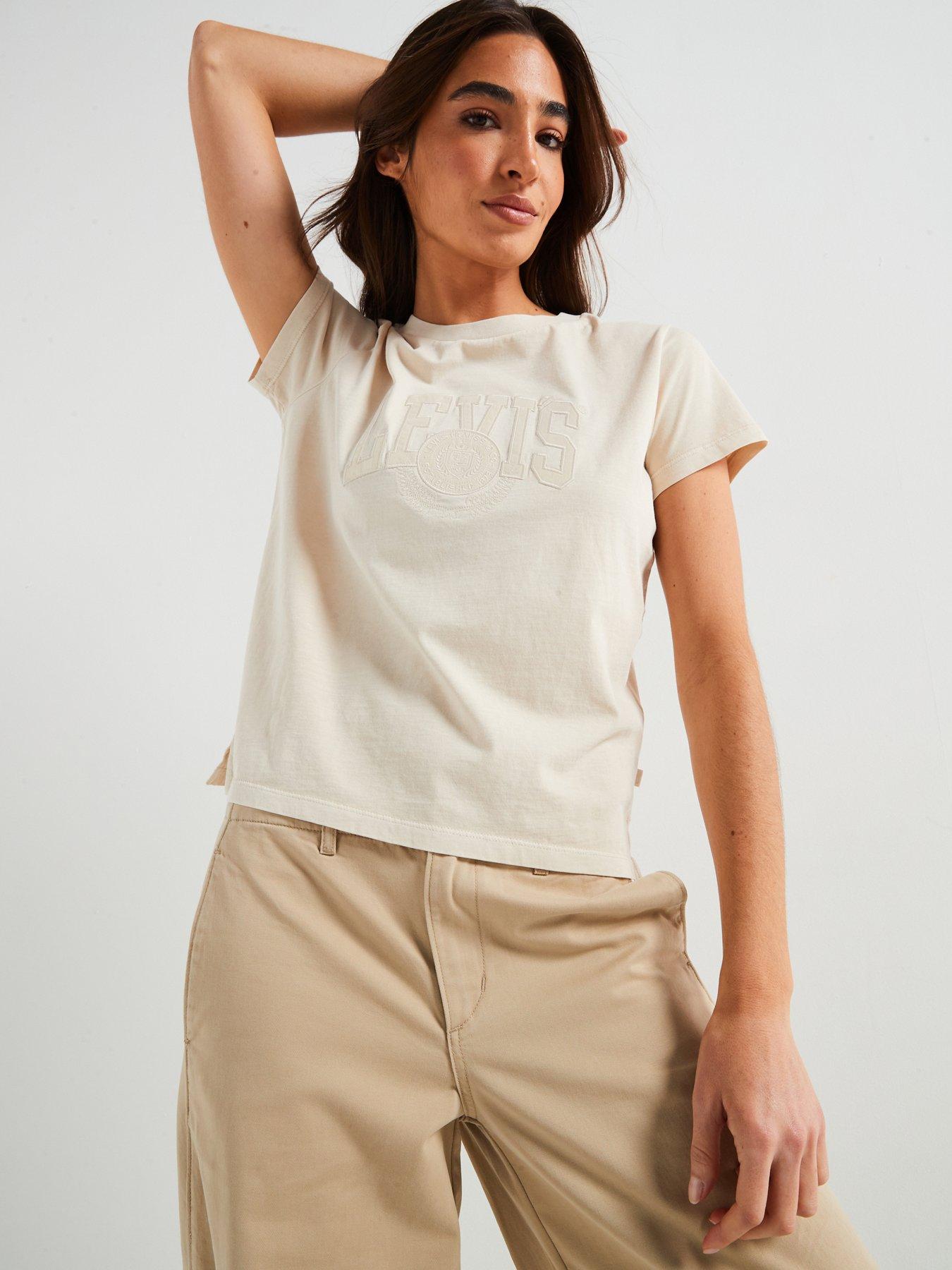 Image 1 of 6 of Levi's Graphic Boxy Tee - Beige
