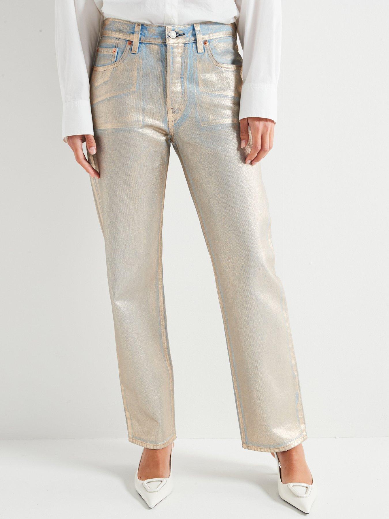 Levi's 501 90's Straight Leg Jean, Grey, Size 32, Inside Leg 27, Women