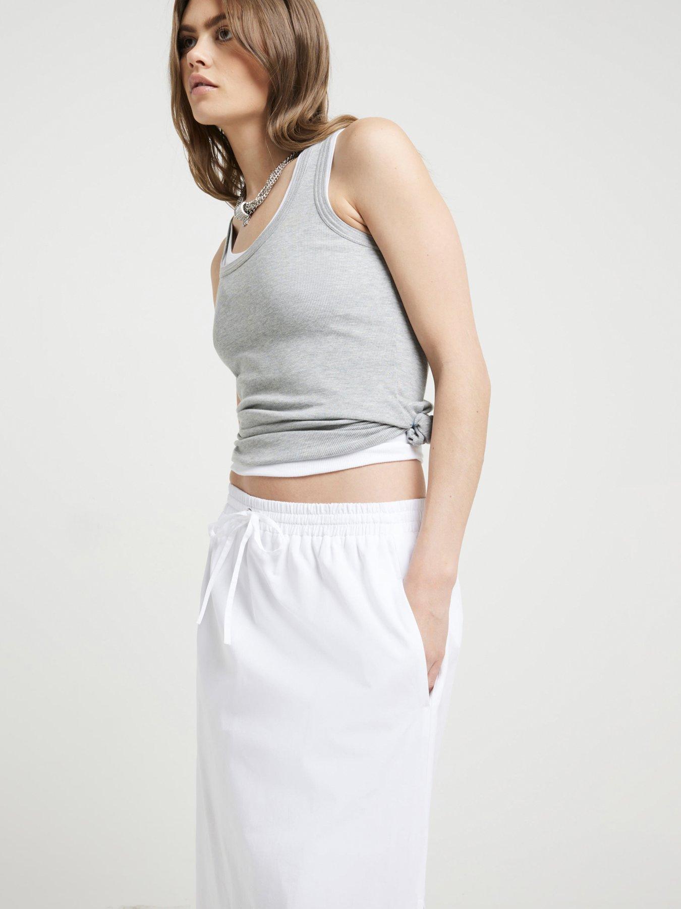 River Island Linen Maxi Skirt - White | Very.co.uk