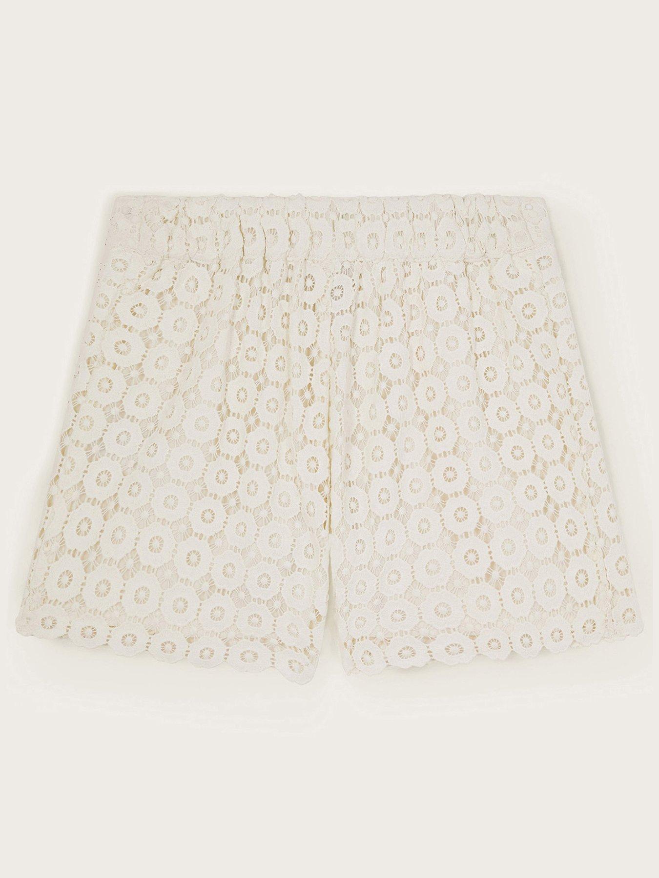 Monsoon Girls Lace Short - Ivory | Very.co.uk