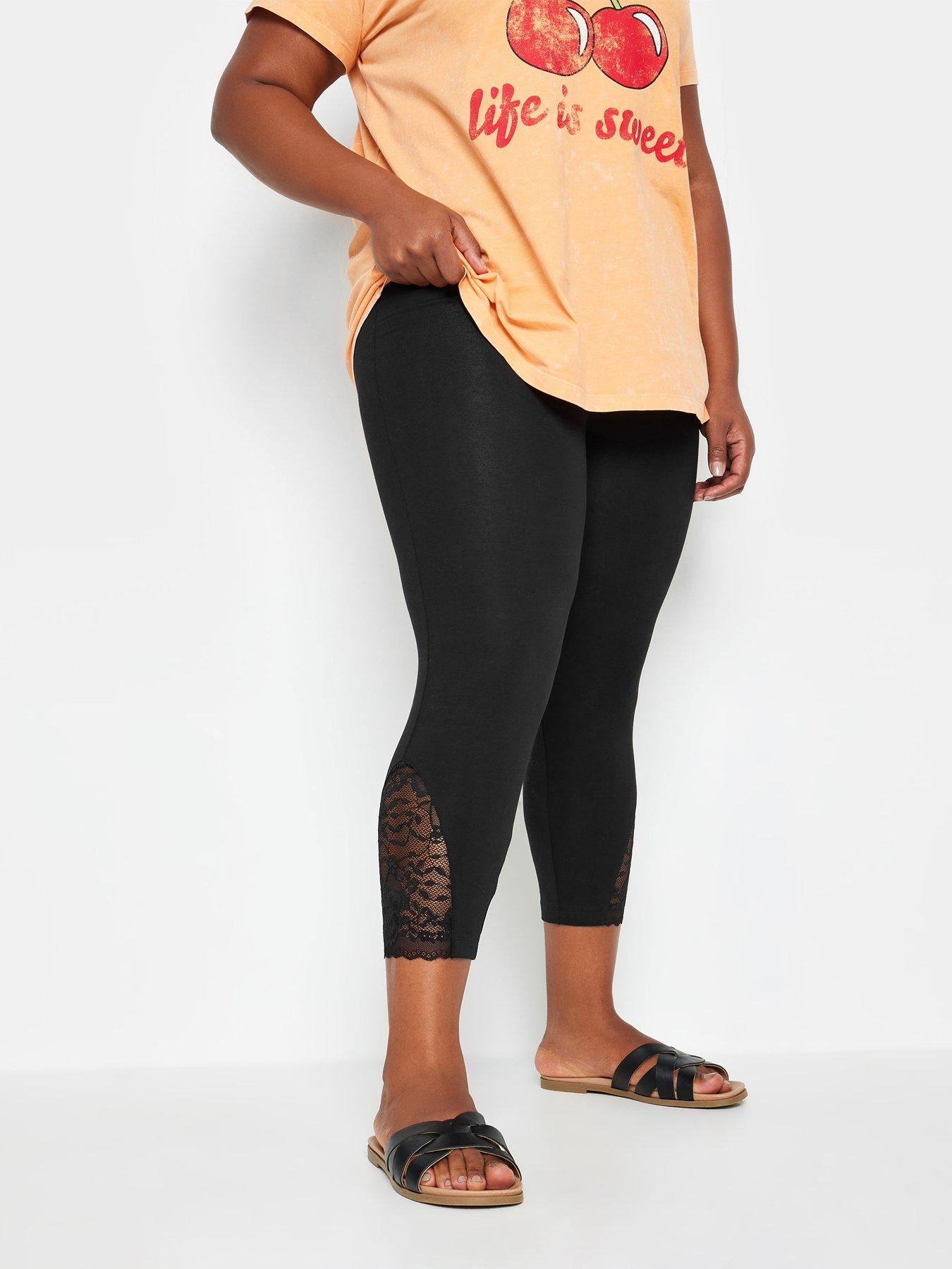 Floral Lace Torrid Lace Leggings Yours Curve Lace Insert Crop