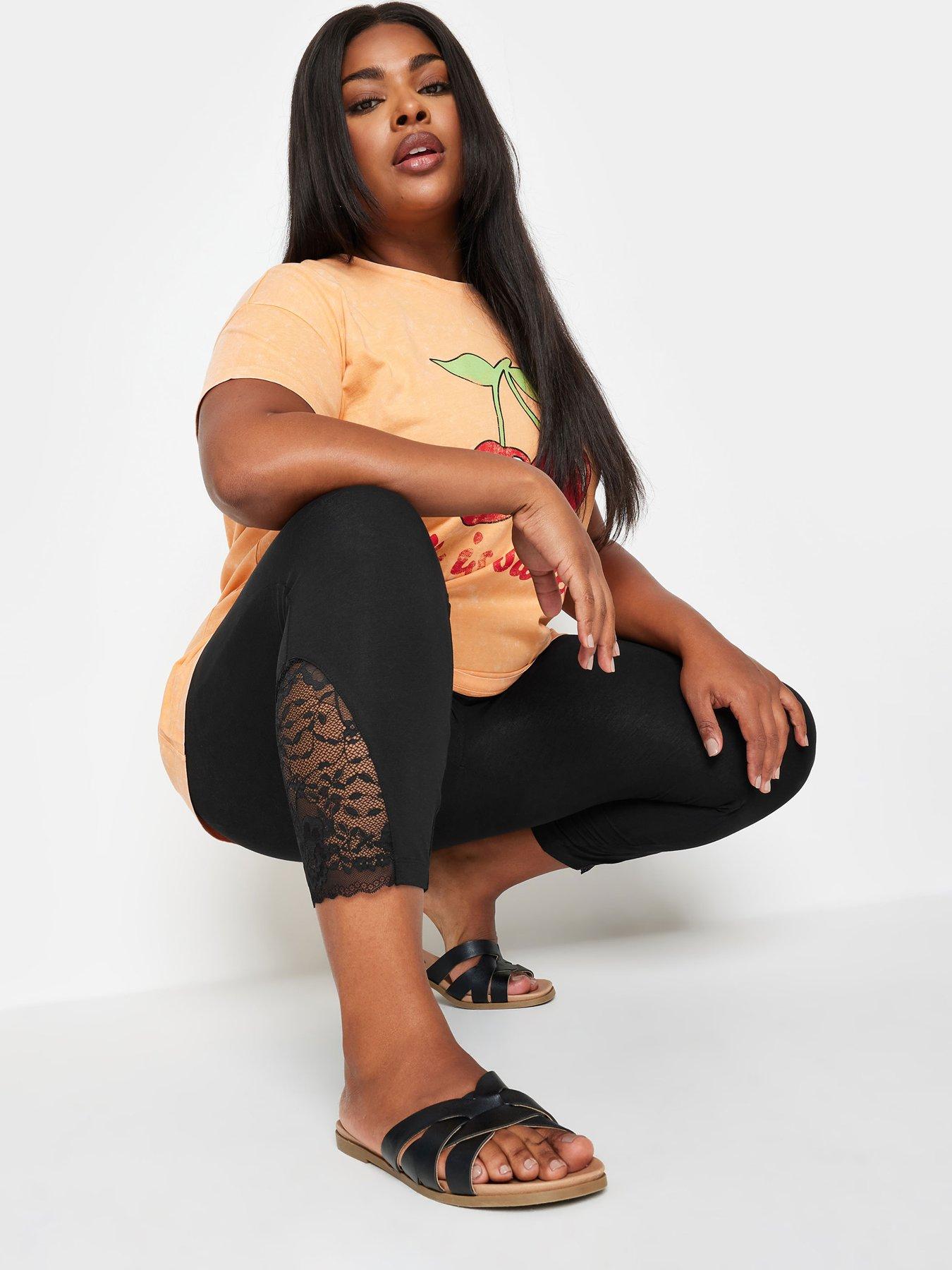 Yours Curve Lace Insert Crop Leggings Very