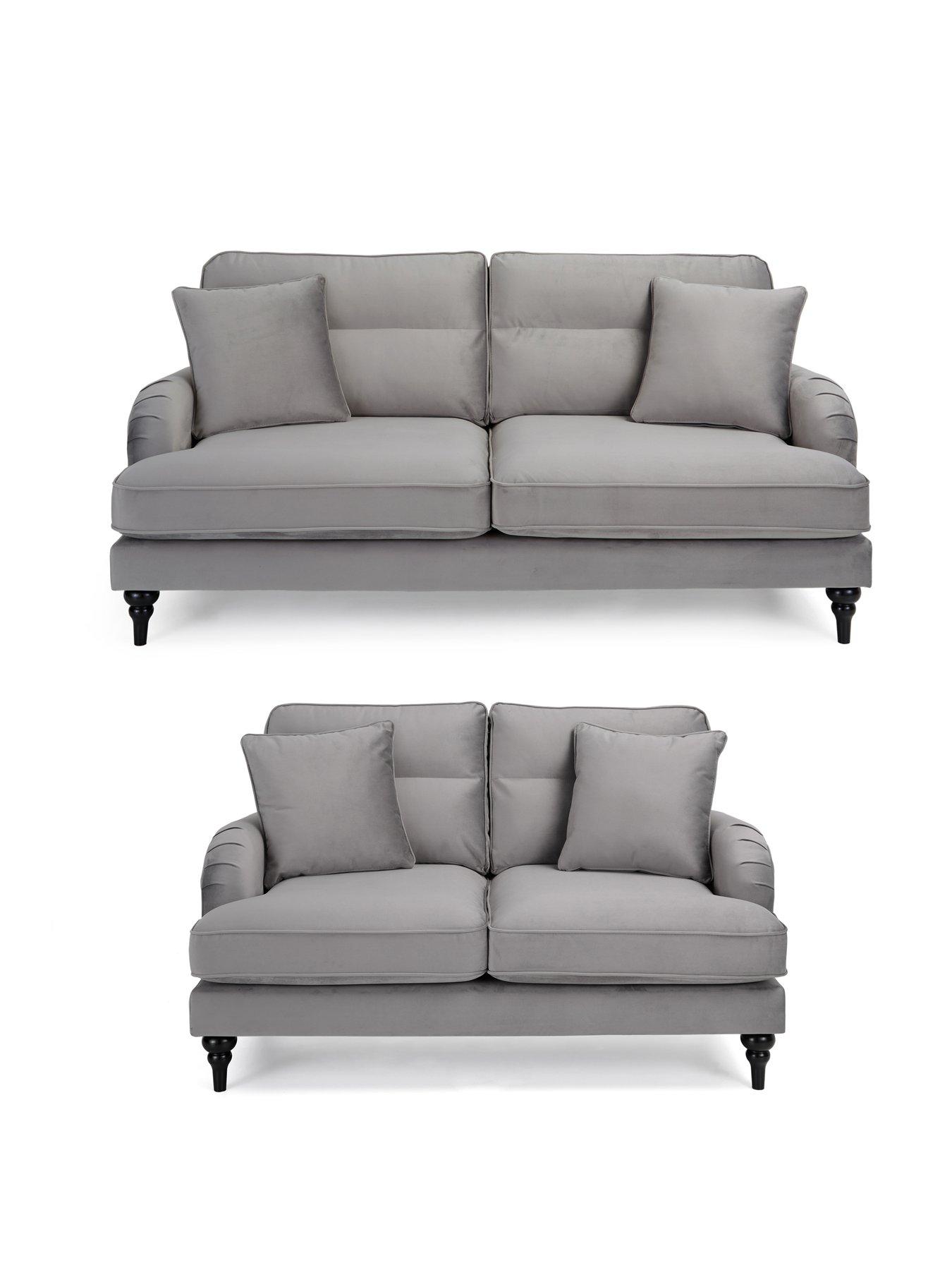 undefined Victoria 3 + 2 Seater Fabric Sofa Set (Buy  &  SAVE!) - Grey - FSC® Certified