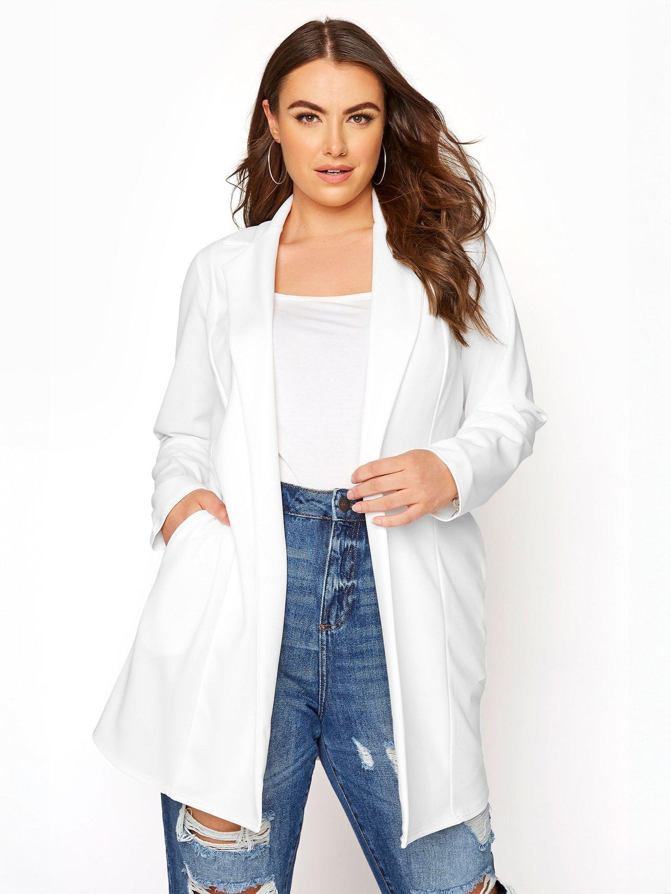 Image 1 of 4 of Yours Curve White Blazer