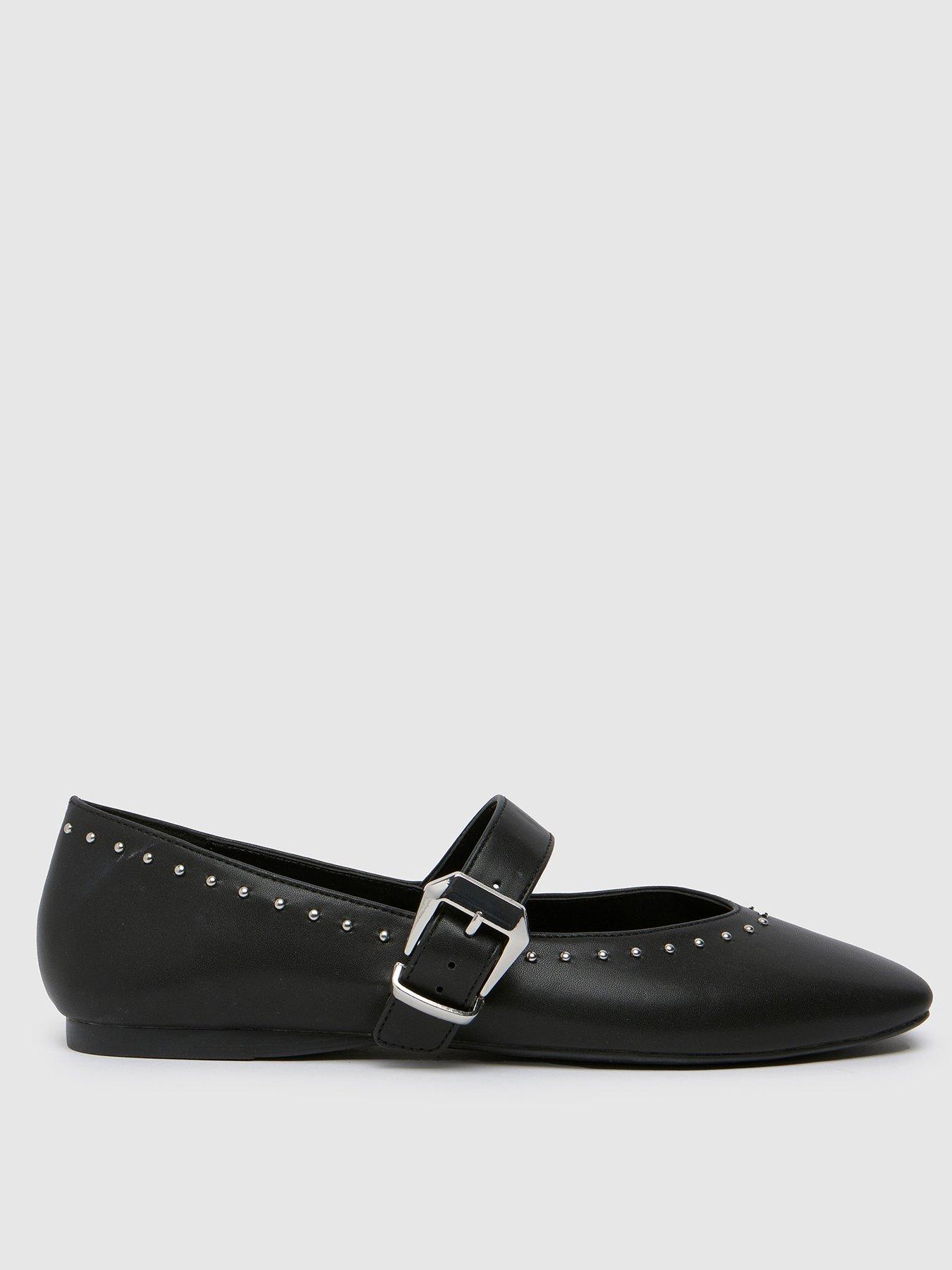 Schuh Lucy Studded Ballerina Black Very
