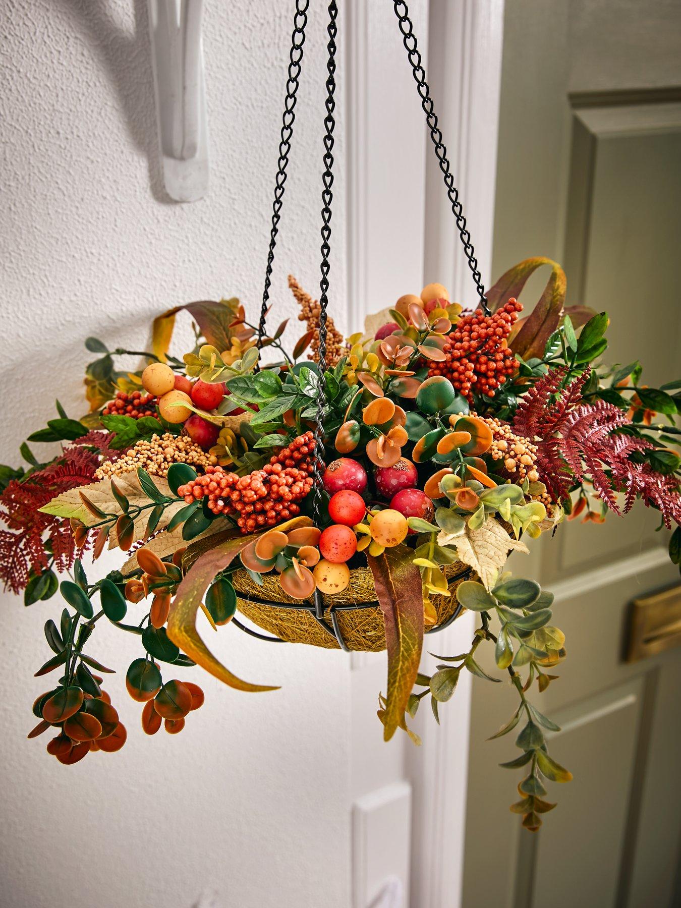 Product photograph of Very Home Rose Hip And Berry Pumpkin Hanging Basket from very.co.uk