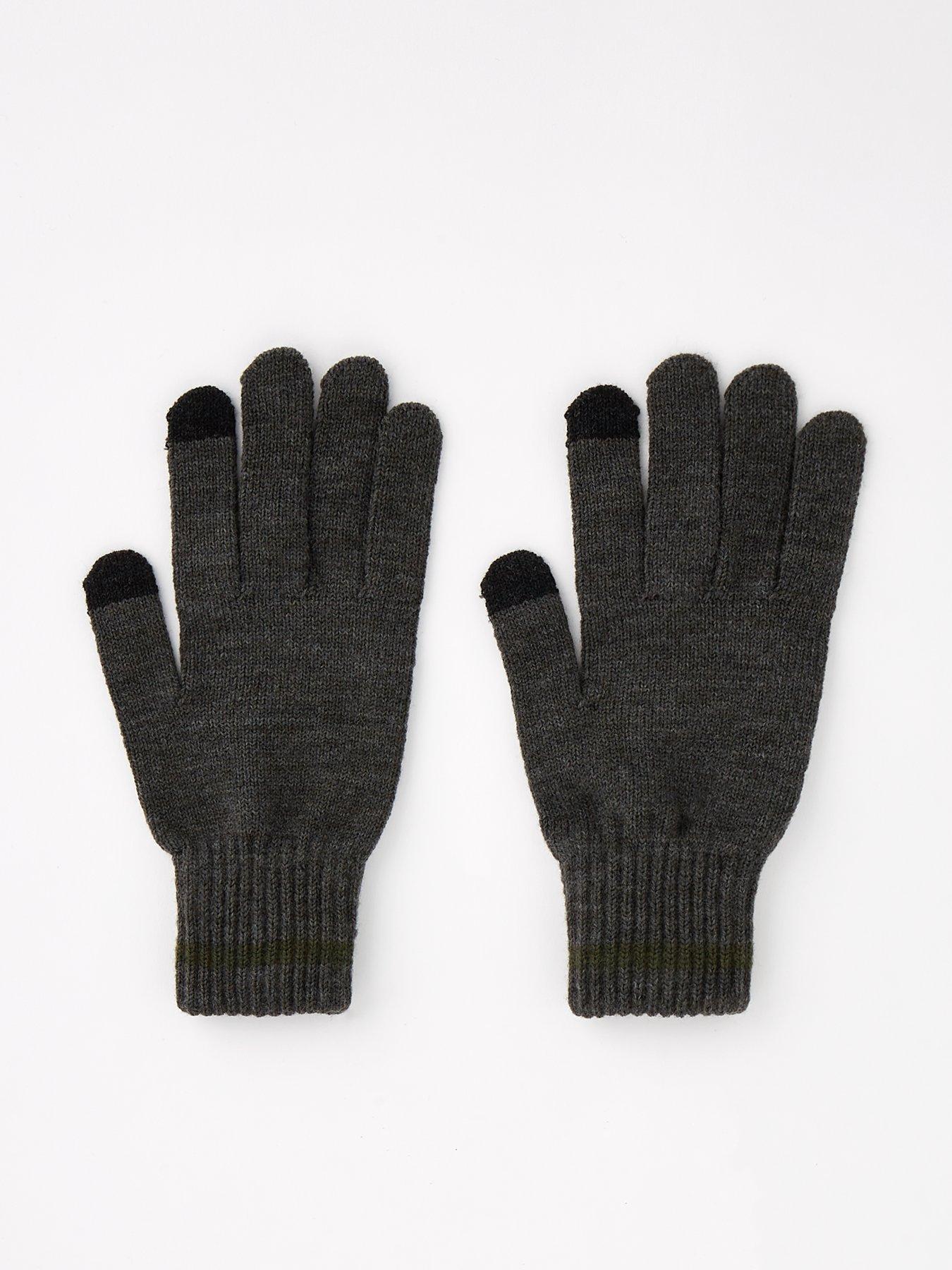 undefined Knitted Gloves - Charcoal