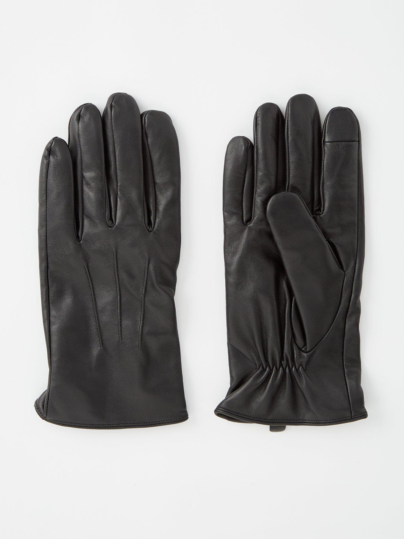 Image 1 of 3 of Very Man Leather Gloves - Black