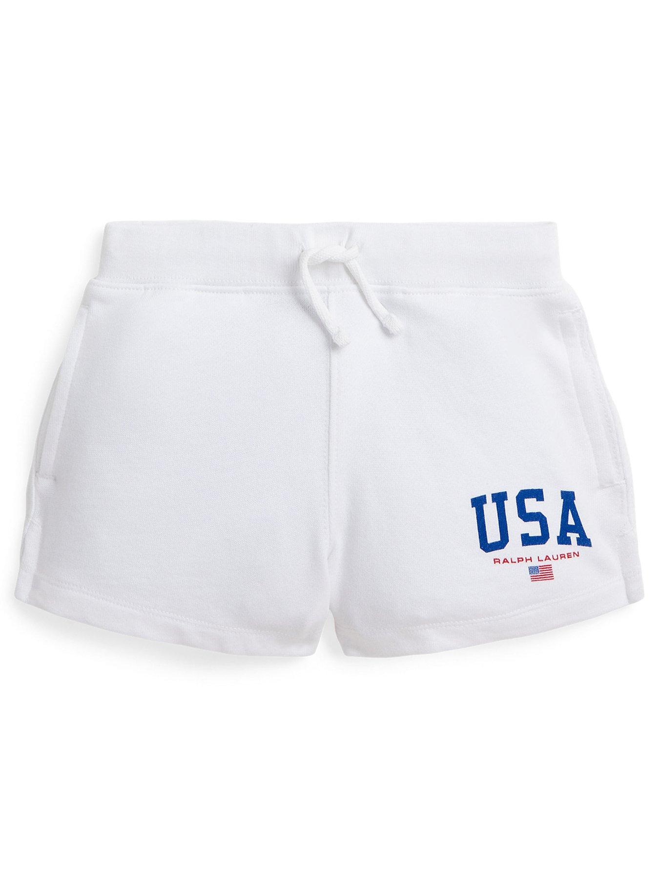 Polo Ralph Lauren Girls Usa Jog Shorts White Very