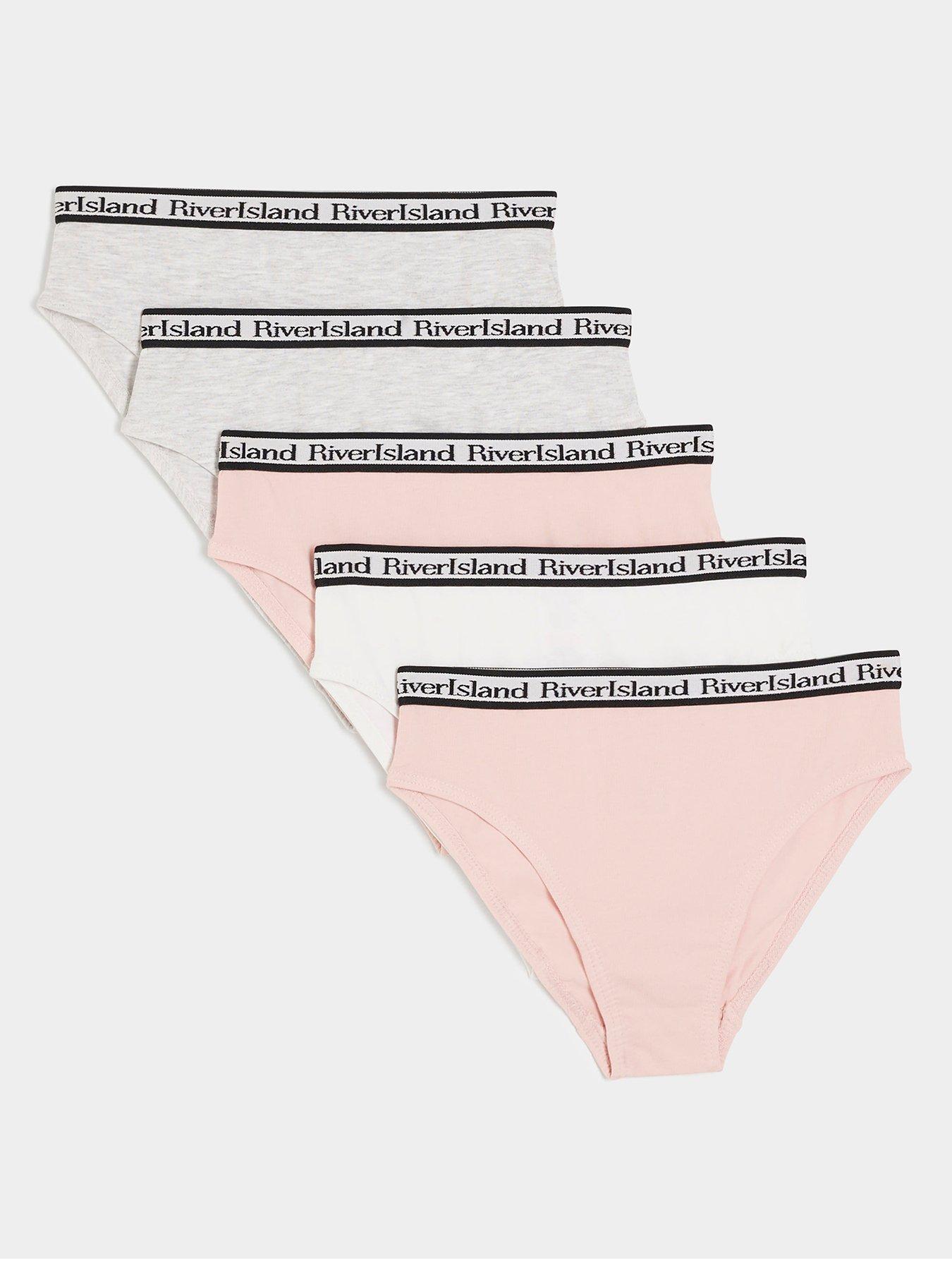 Image 1 of 3 of River Island Older Girl 5 Pack Brief - Pink